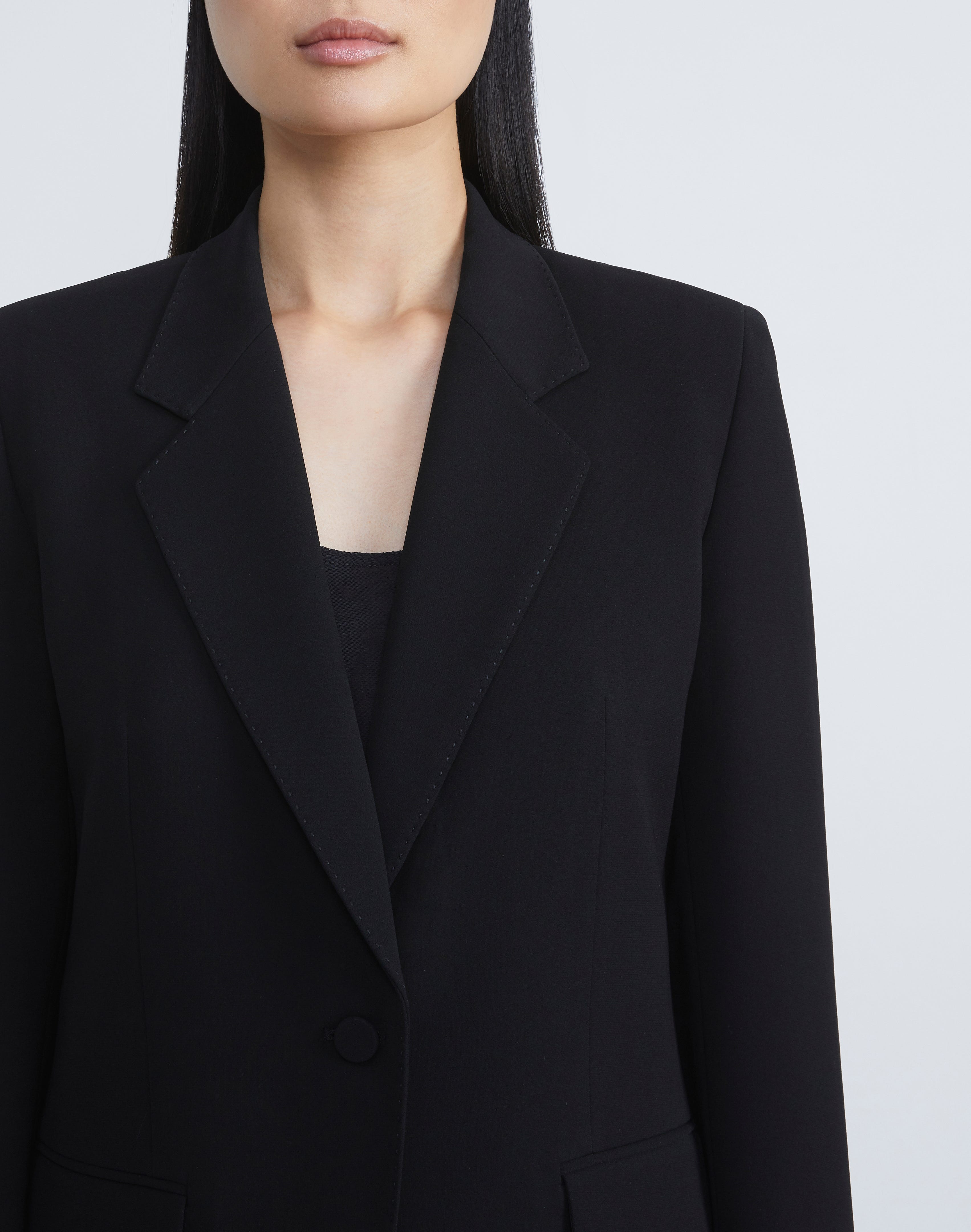 Finesse Crepe Single Button Fitted Blazer