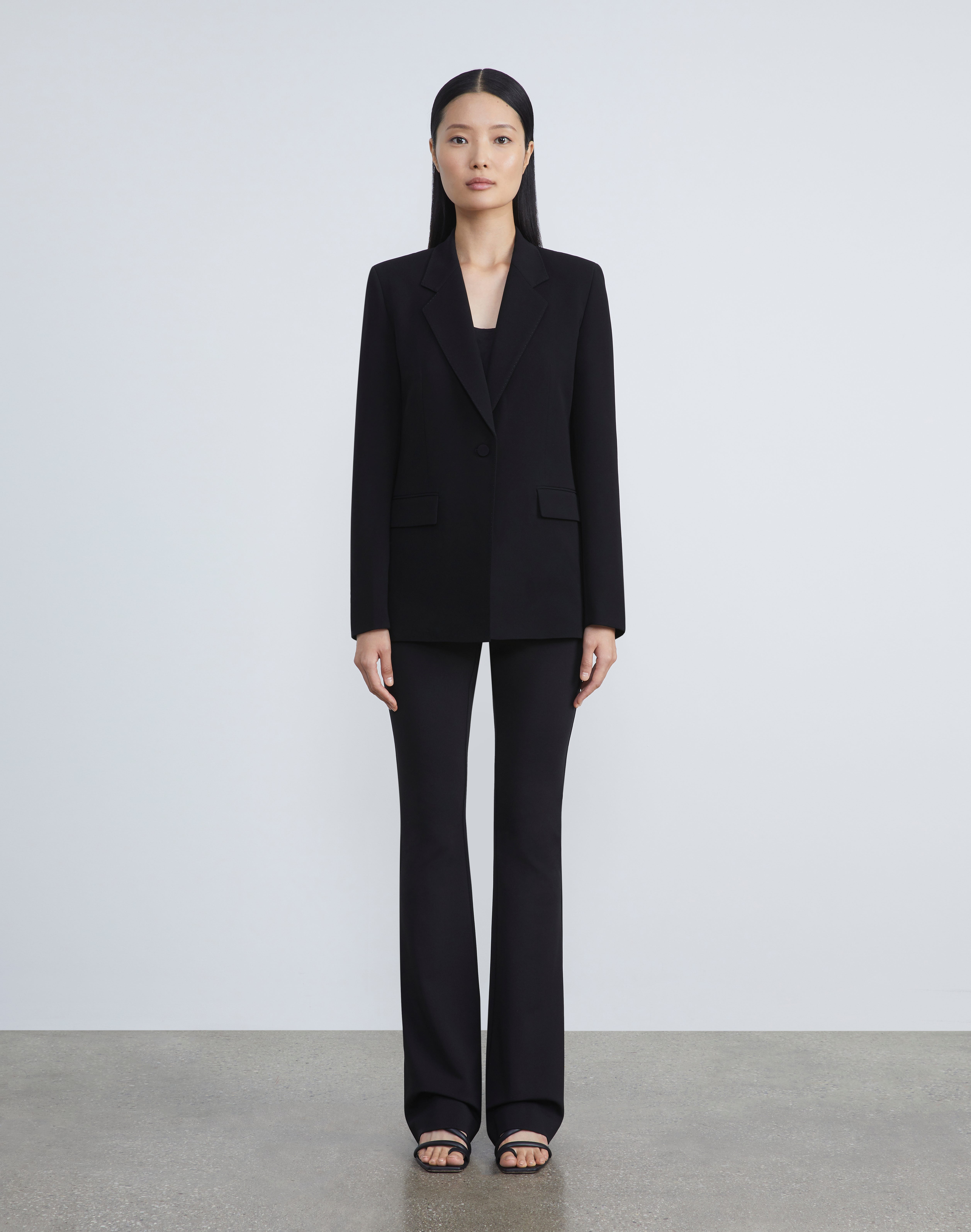 Finesse Crepe Single Button Fitted Blazer