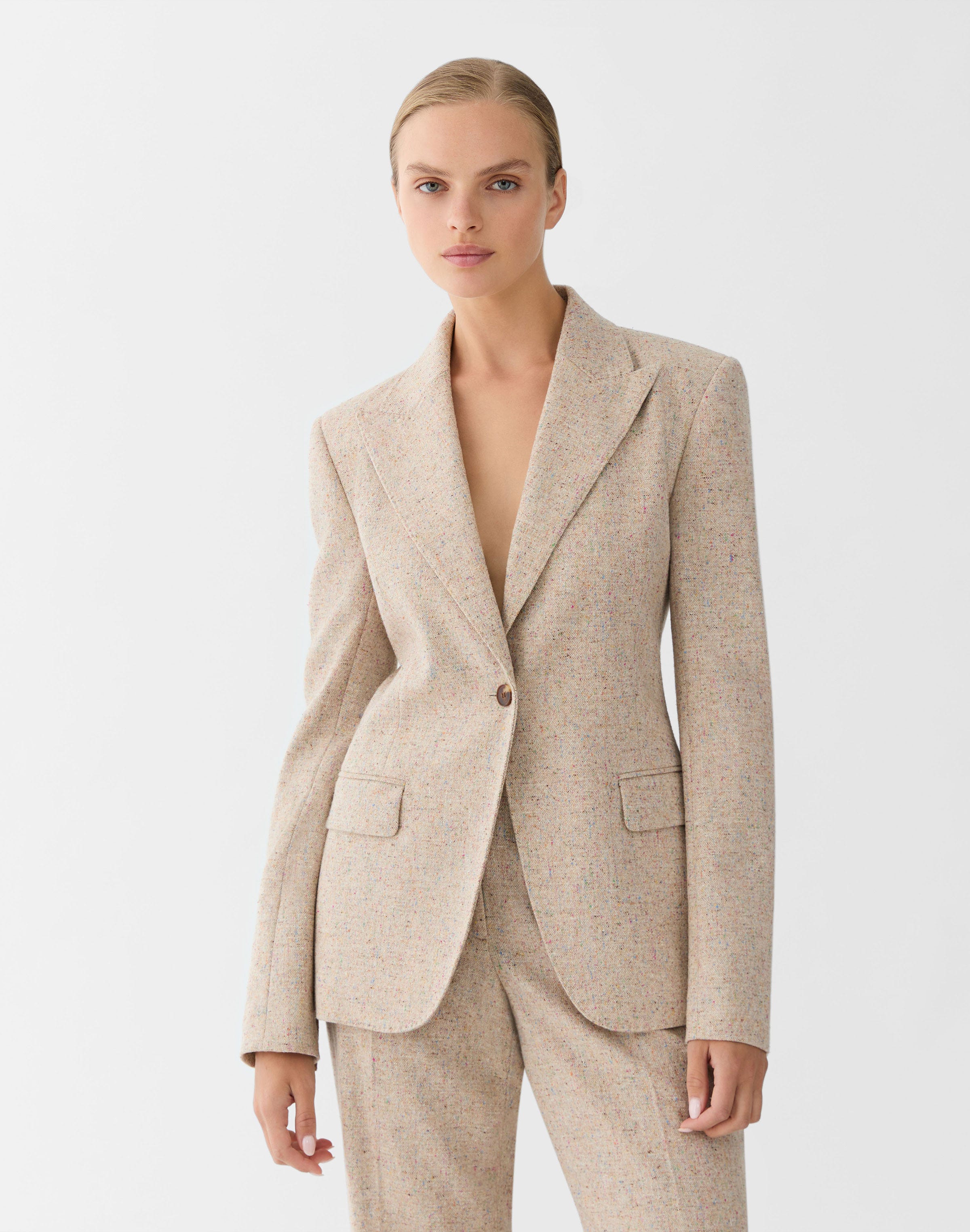 Donegal Tweed Peak Lapel Blazer