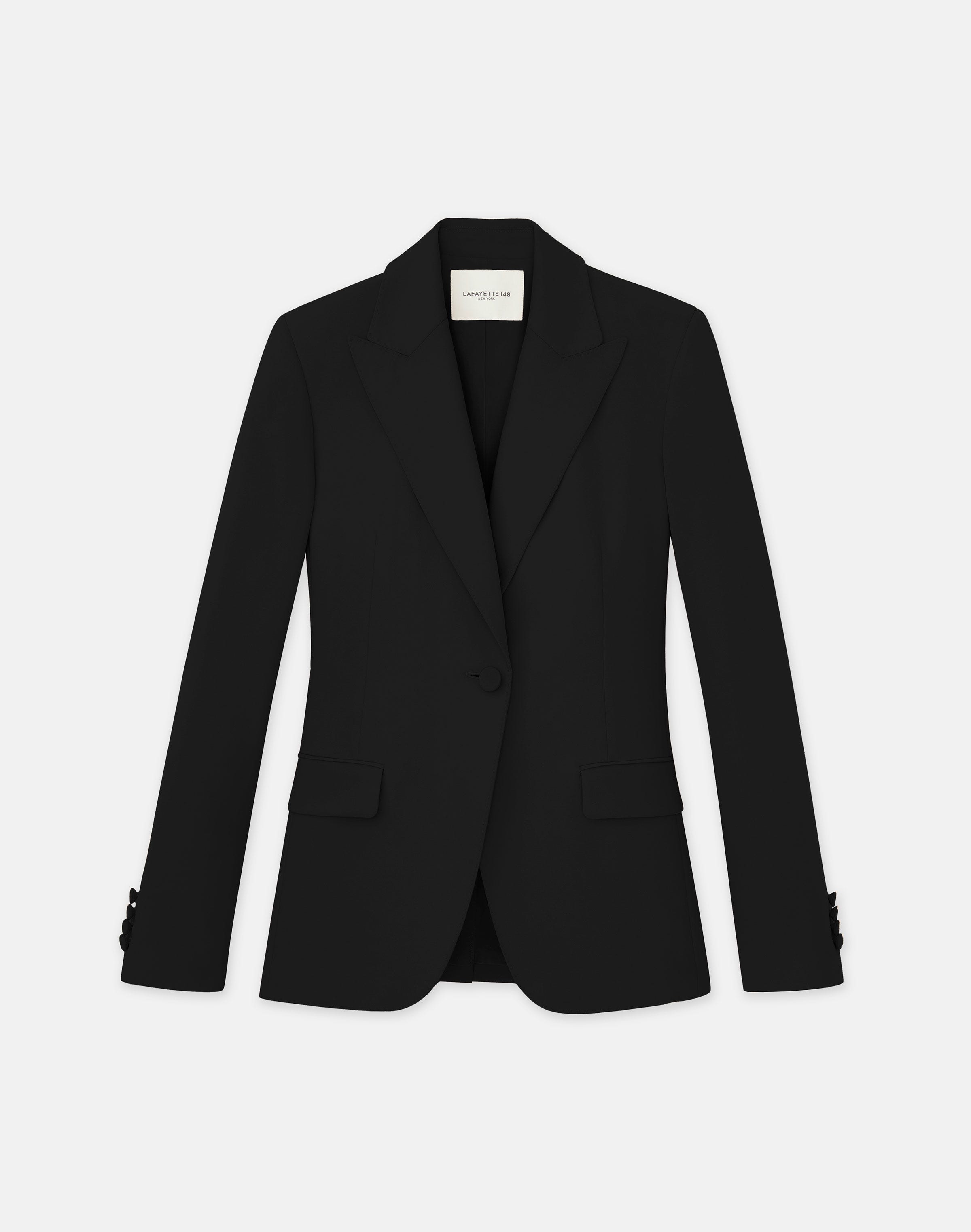 Plus-Size Responsible Finesse Crepe Peak Lapel Blazer