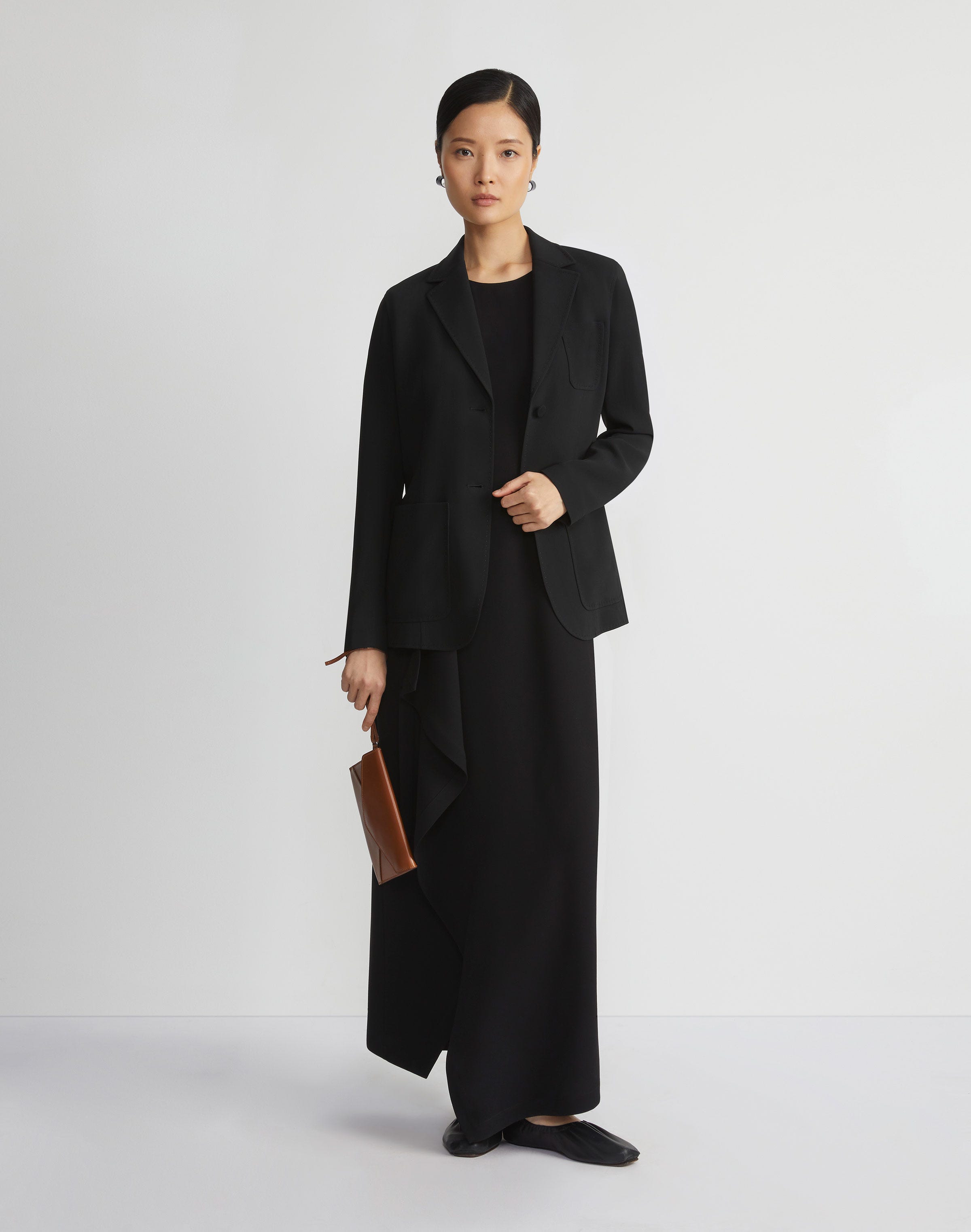 Plus-Size Finesse Crepe Three Pocket Blazer