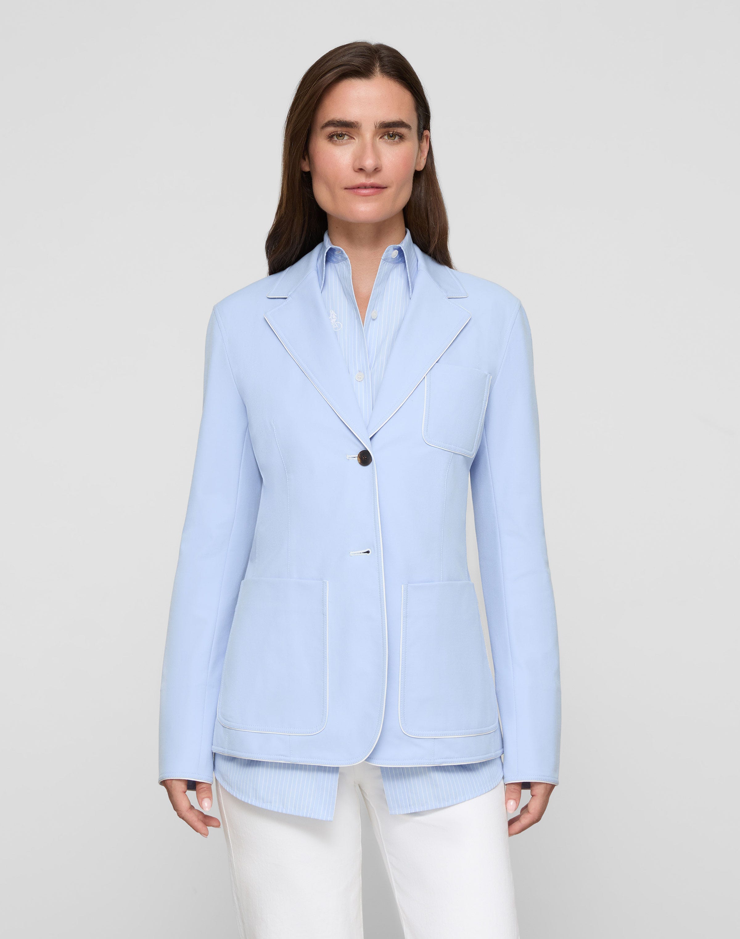 Petite Techno Stretch Twill Three Pocket Blazer