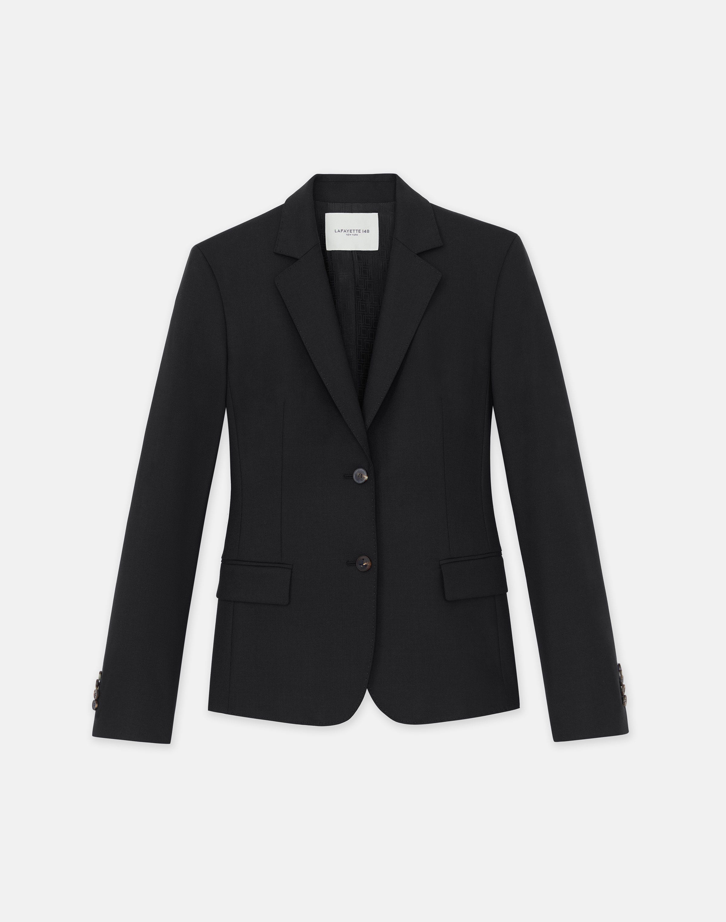 Plus-Size Responsible Stretch Wool Two Button Blazer