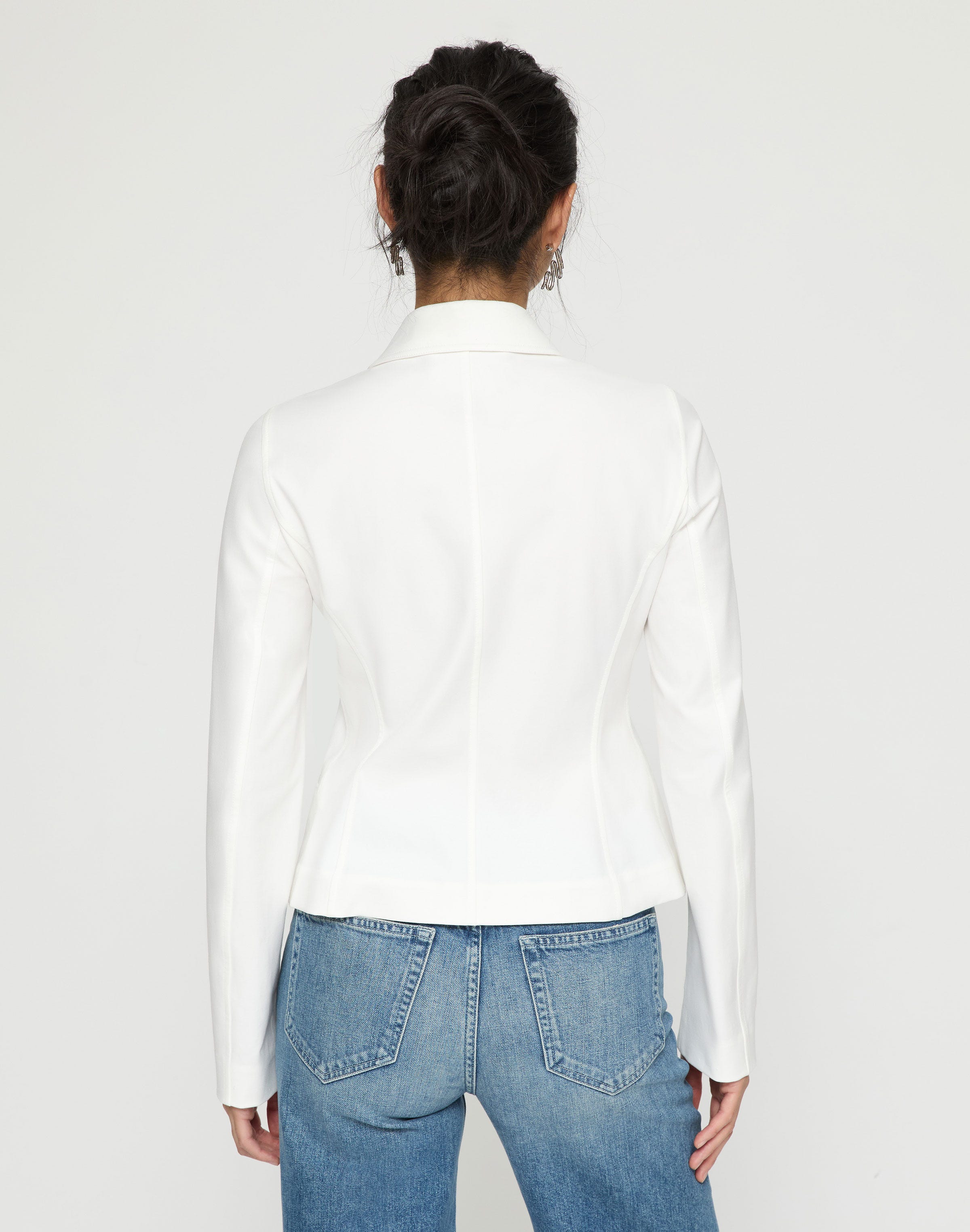 Petite Techno Stretch Twill Zip Tailored Jacket