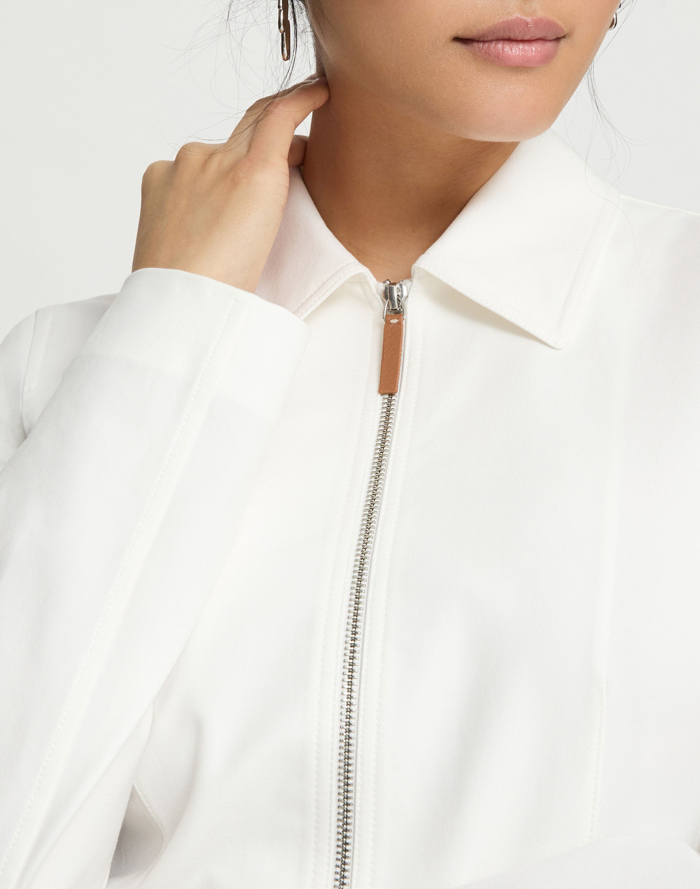 Petite Techno Stretch Twill Zip Tailored Jacket