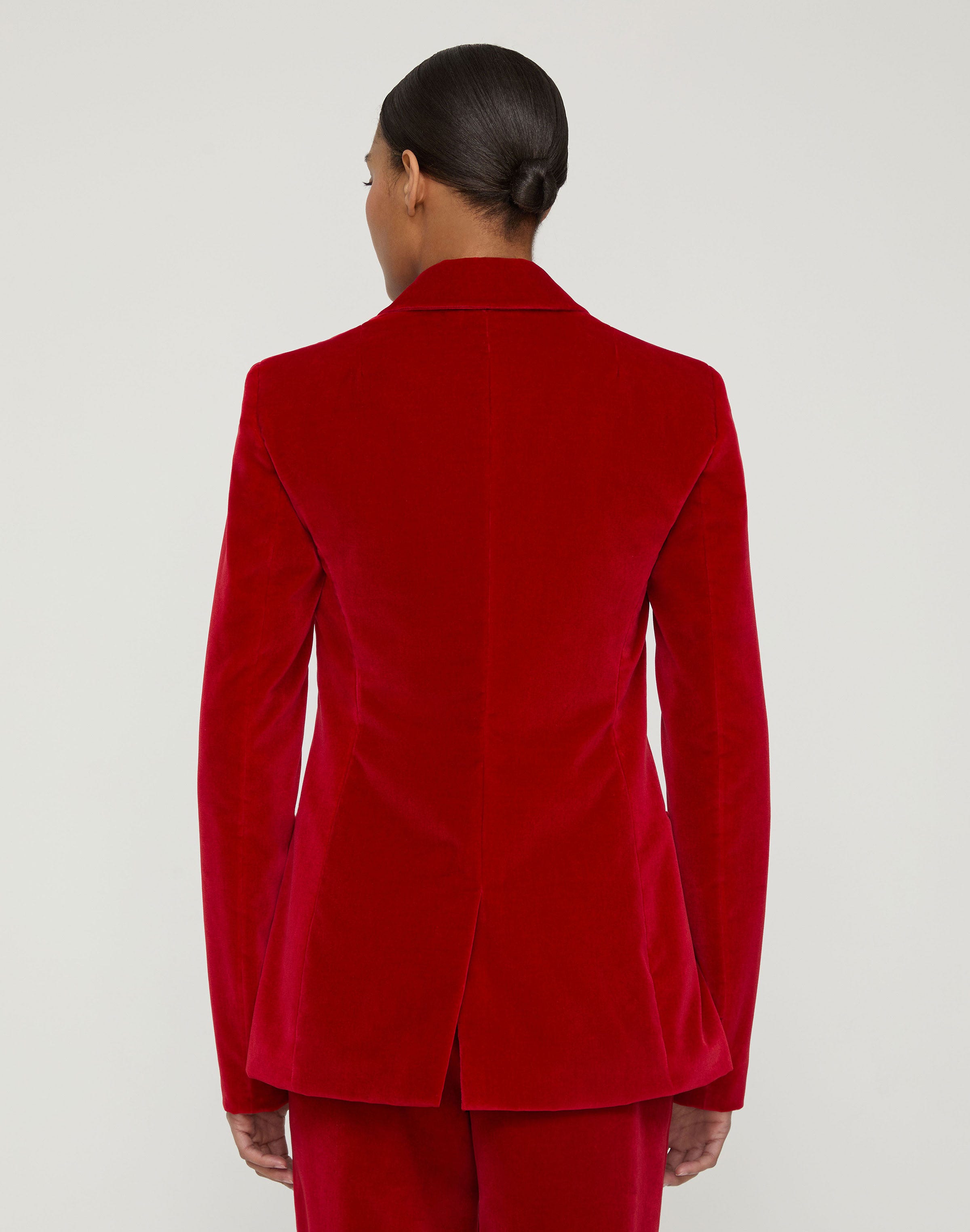 Petite Velvet Single Button Fitted Blazer