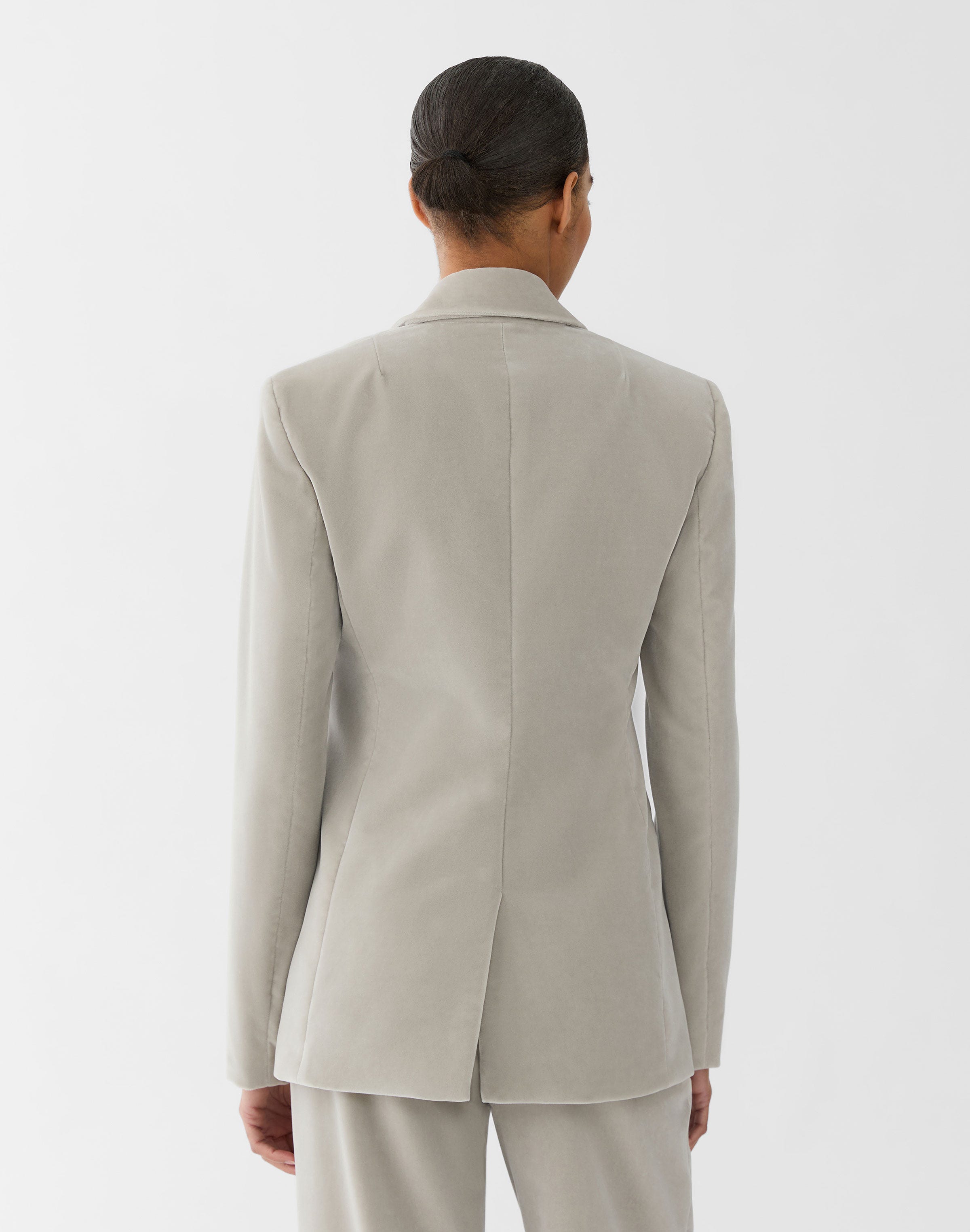 Velvet Single Button Fitted Blazer