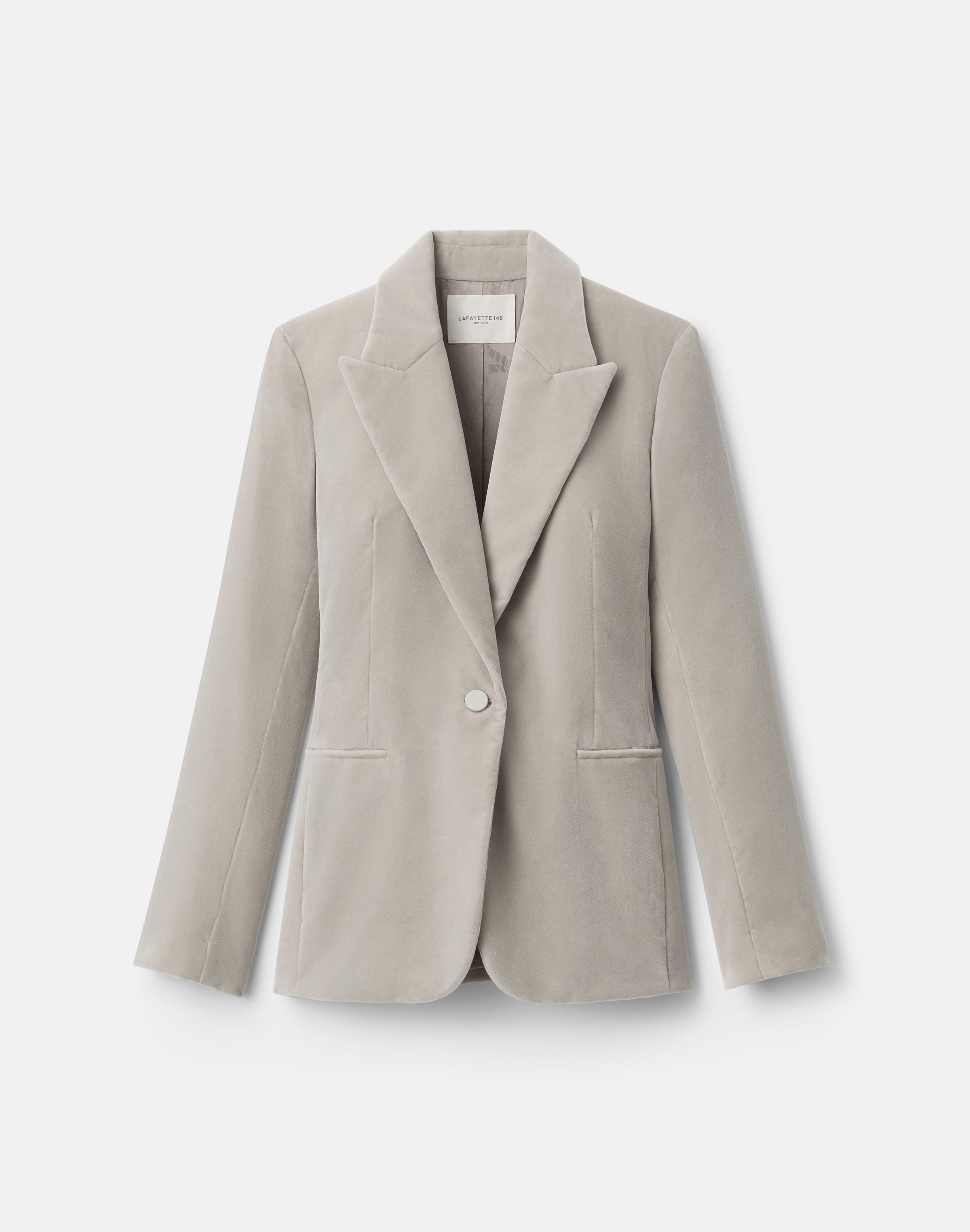 Velvet Single Button Fitted Blazer