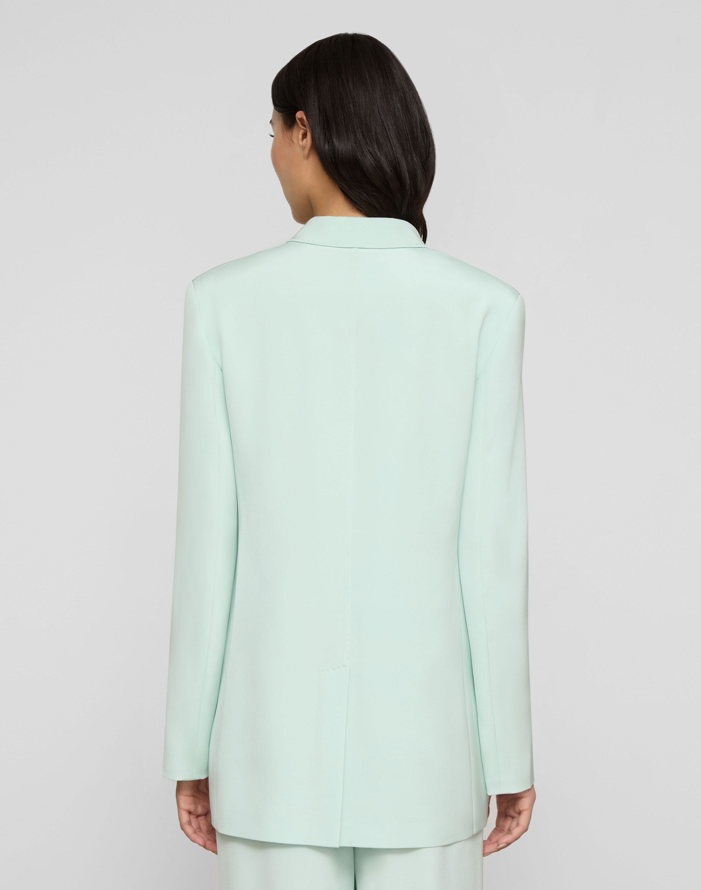 Plus-Size Organic Silk Stretch Crepe De Chine Peak Lapel Blazer