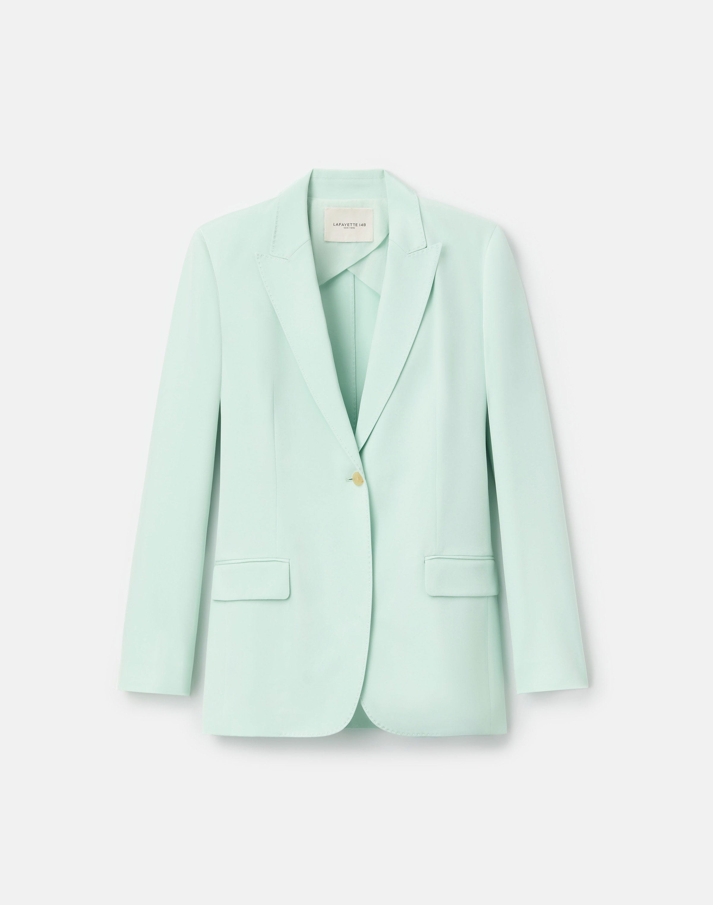 Plus-Size Organic Silk Stretch Crepe De Chine Peak Lapel Blazer