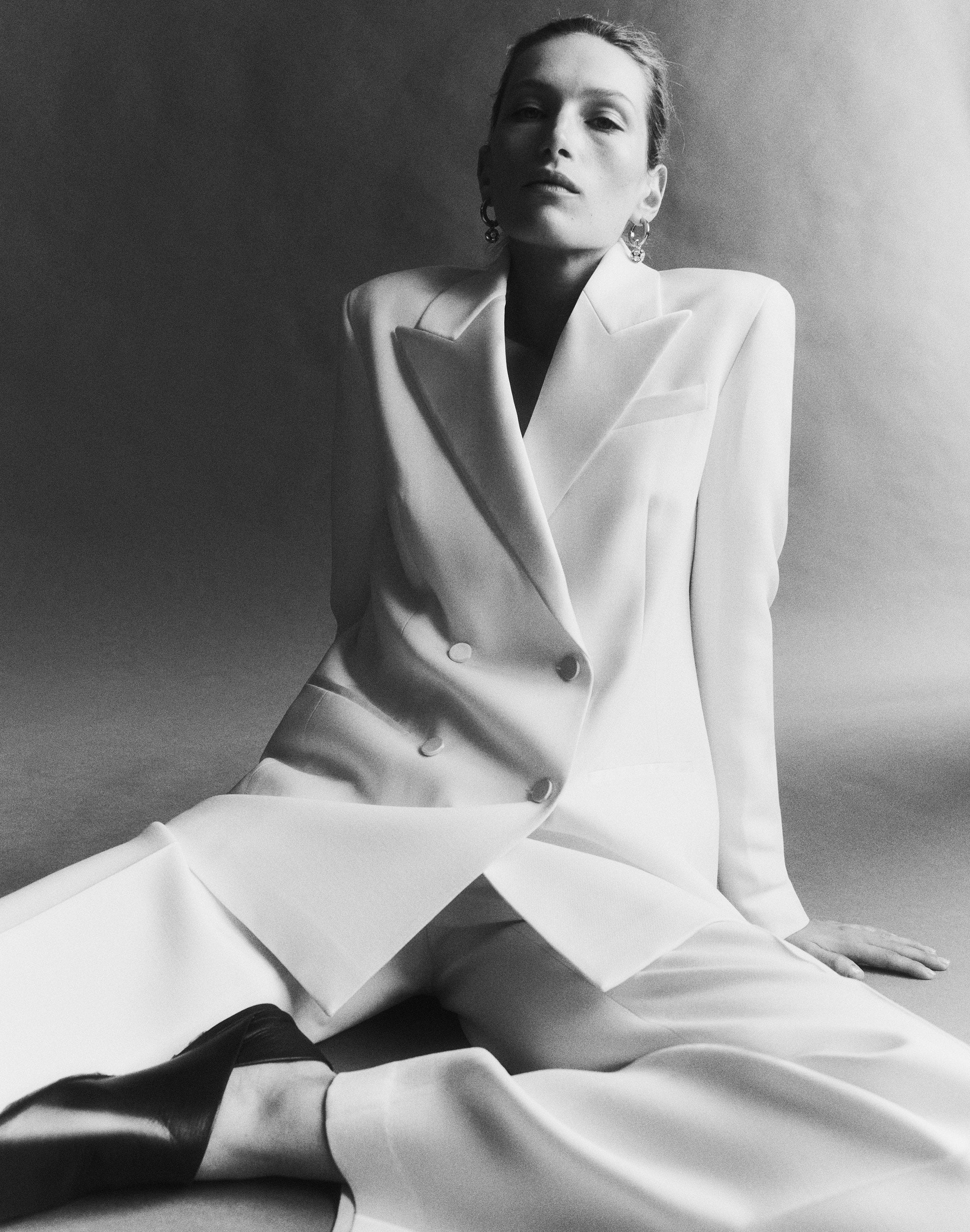 Wool-Silk Crepe Blazer and Sullivan Tuxedo Pant