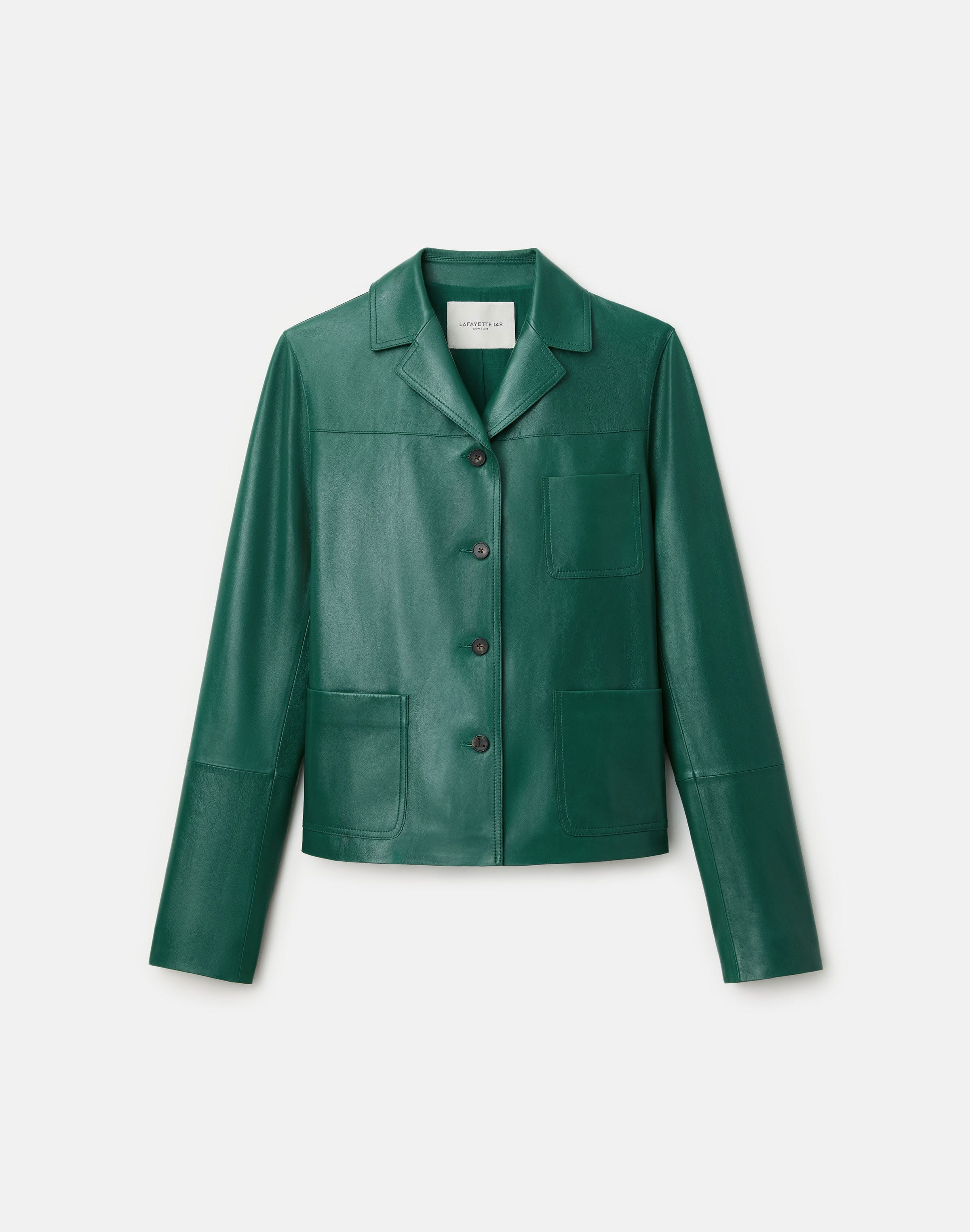 Plus-Size Nappa Leather Three Pocket Jacket