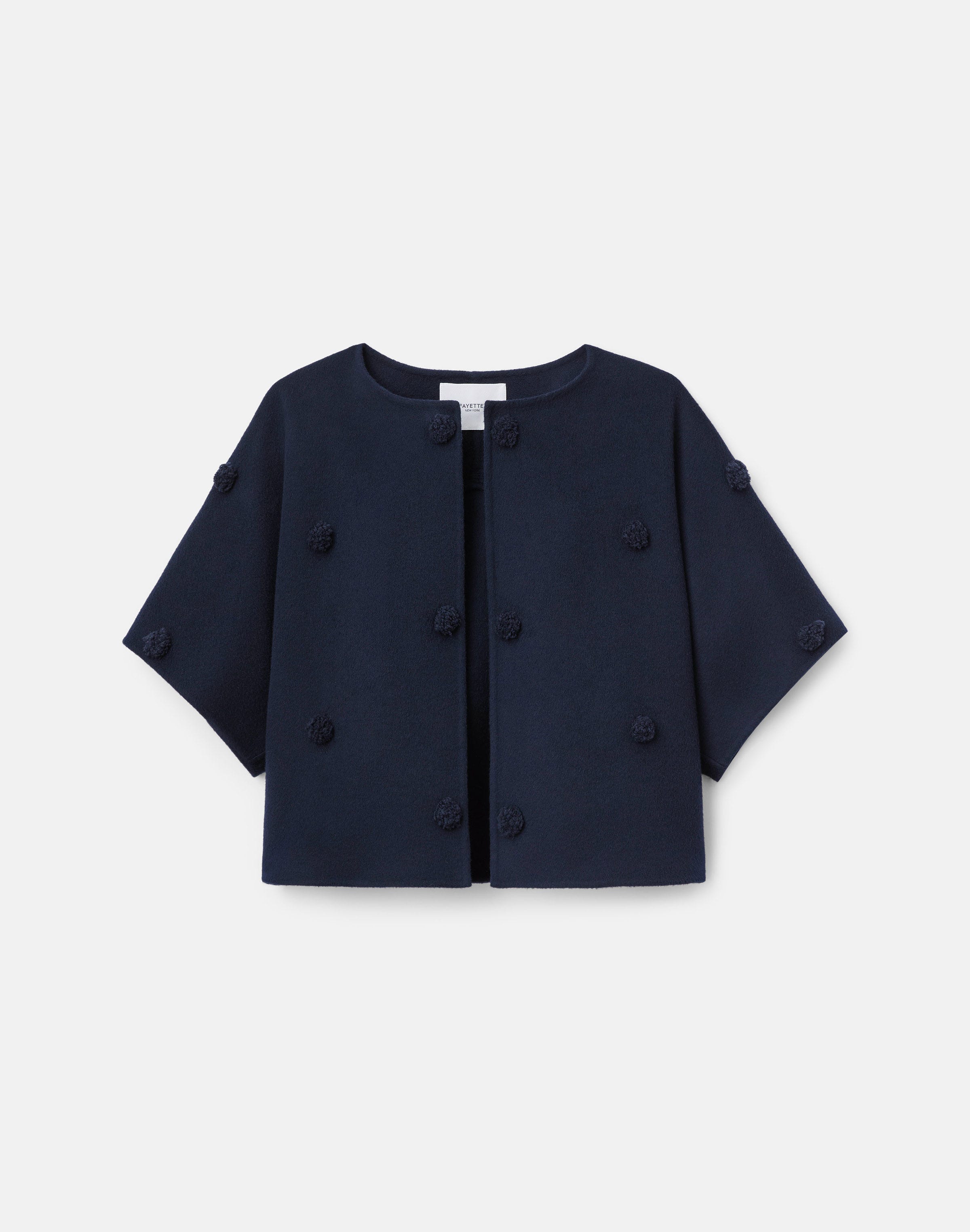 Plus-Size Wool-Cashmere Double Face Embellished Short Jacket