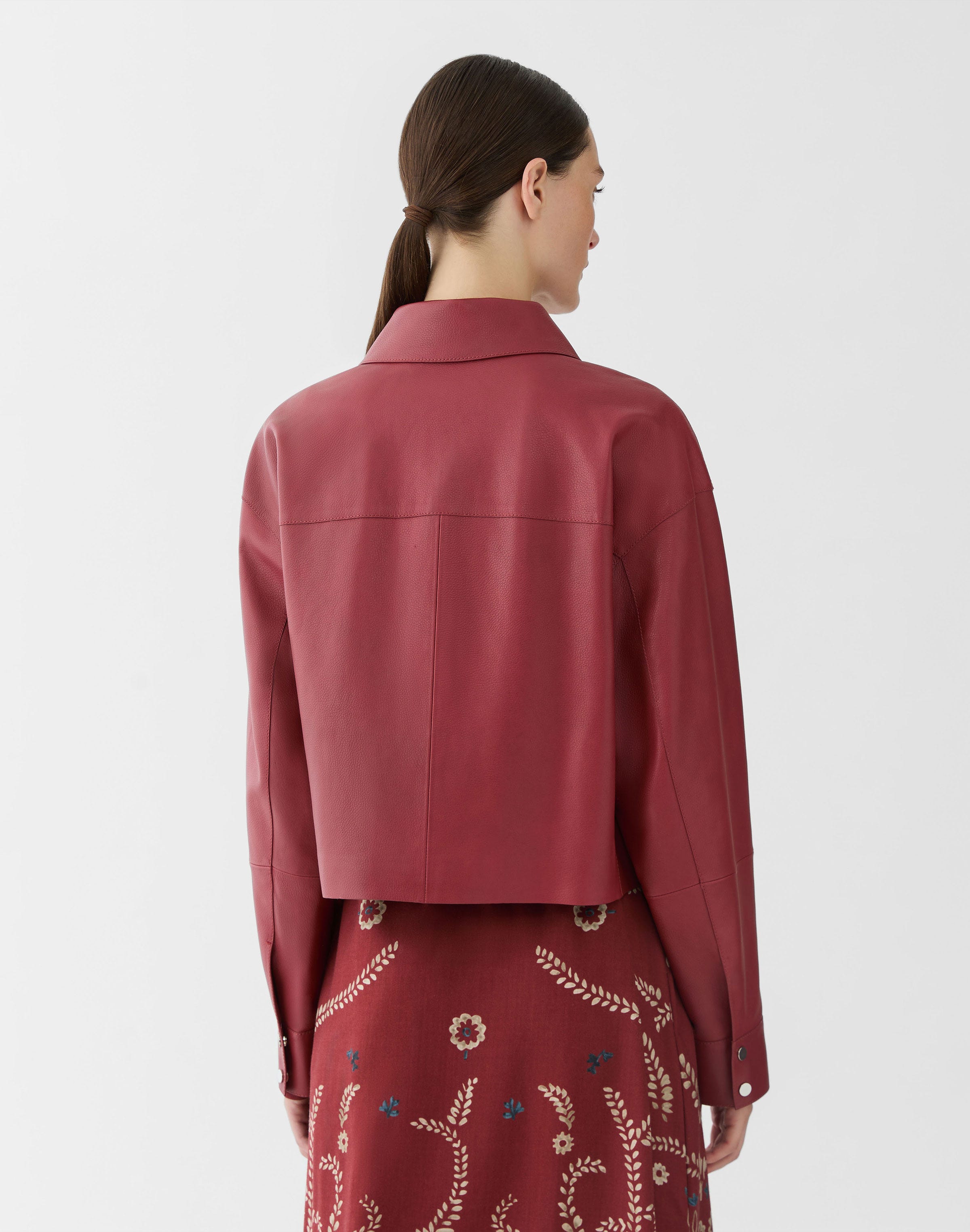 Full Grain Leather Short Jacket