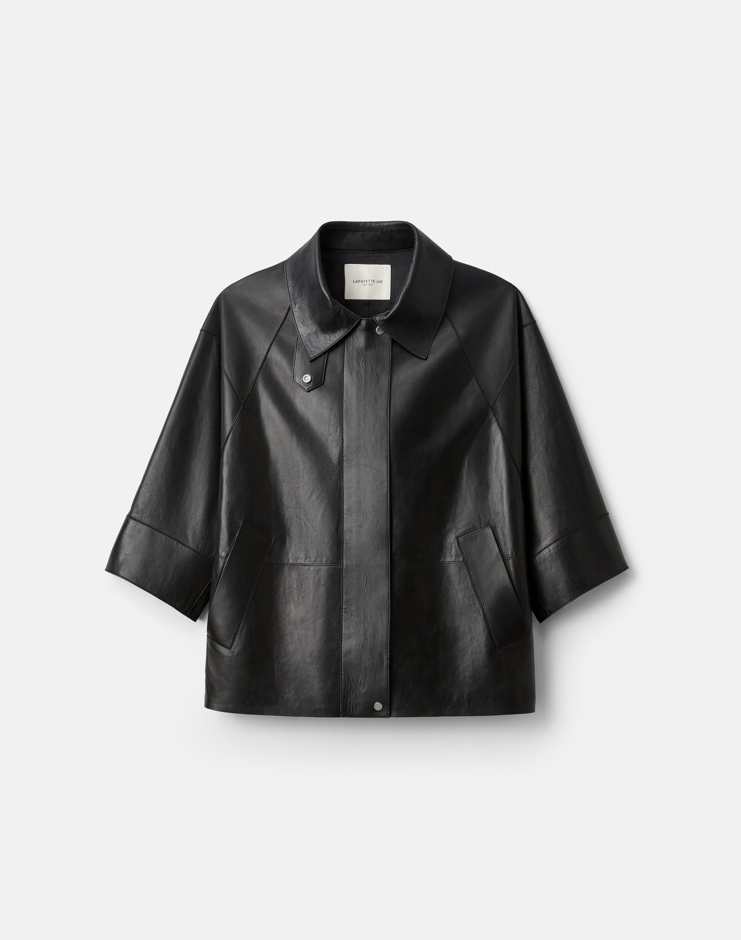 Nappa Leather Tab Collar Jacket