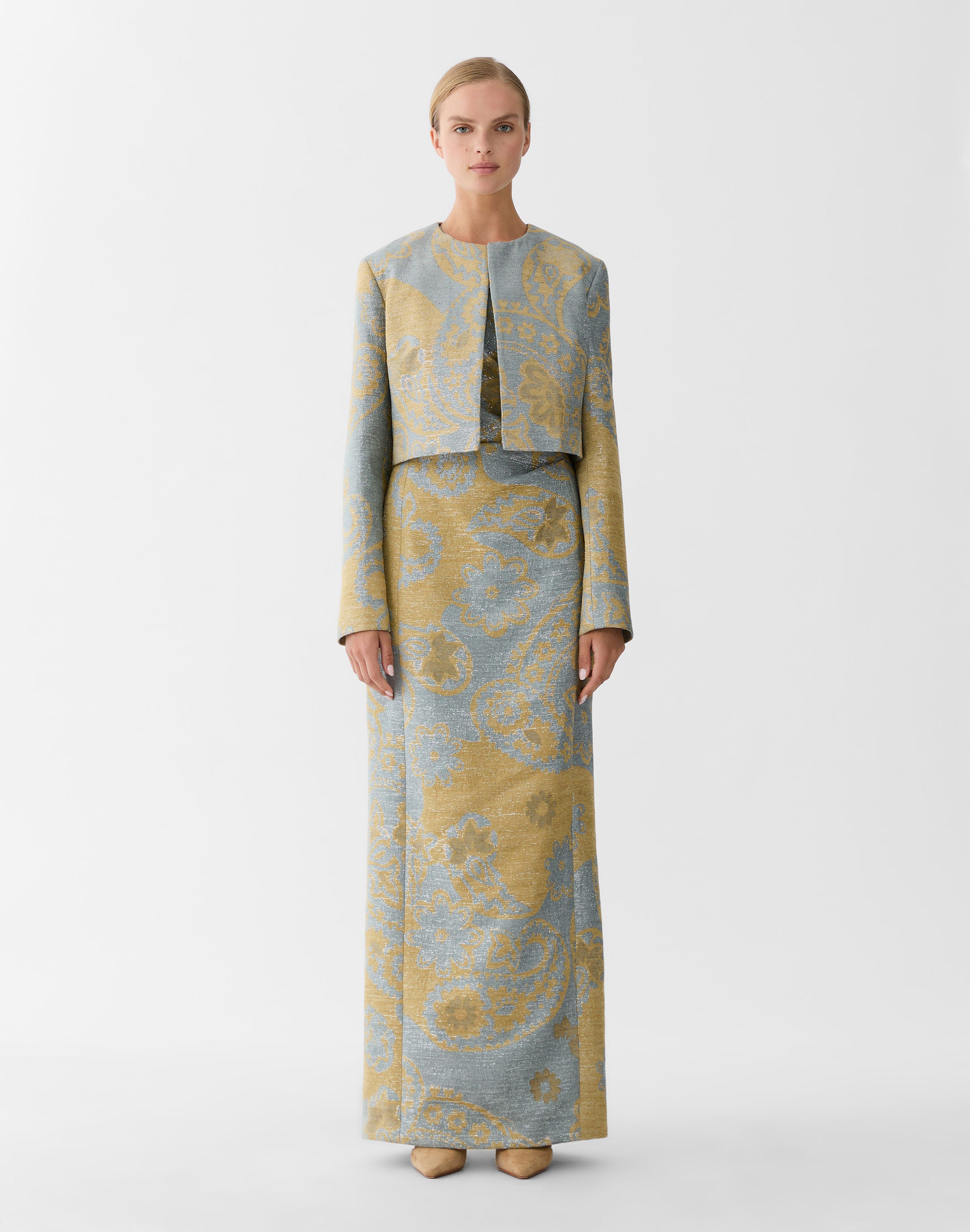Paisley Jacquard Short Jacket