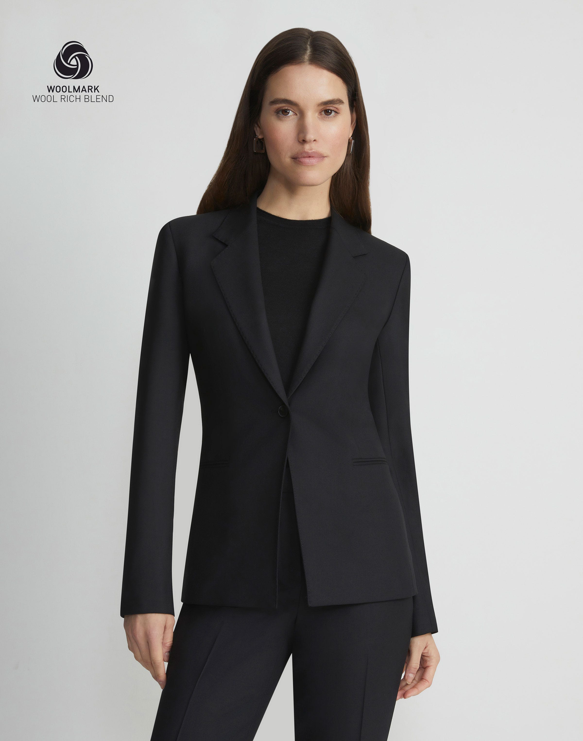 Responsible Stretch Wool Single Button Blazer