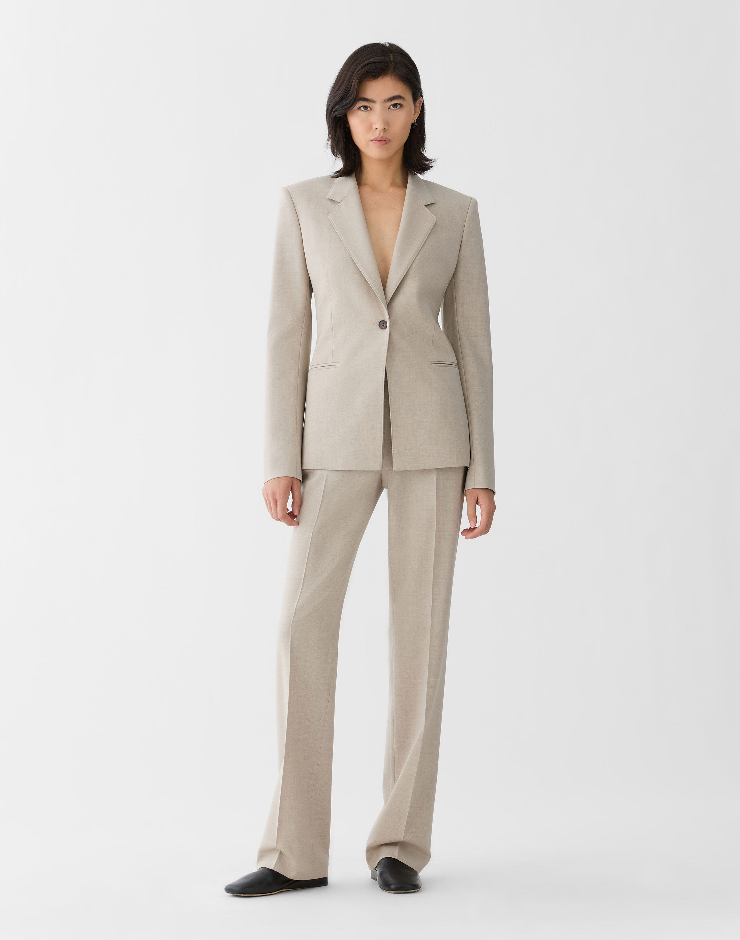 Responsible Stretch Wool Single Button Blazer