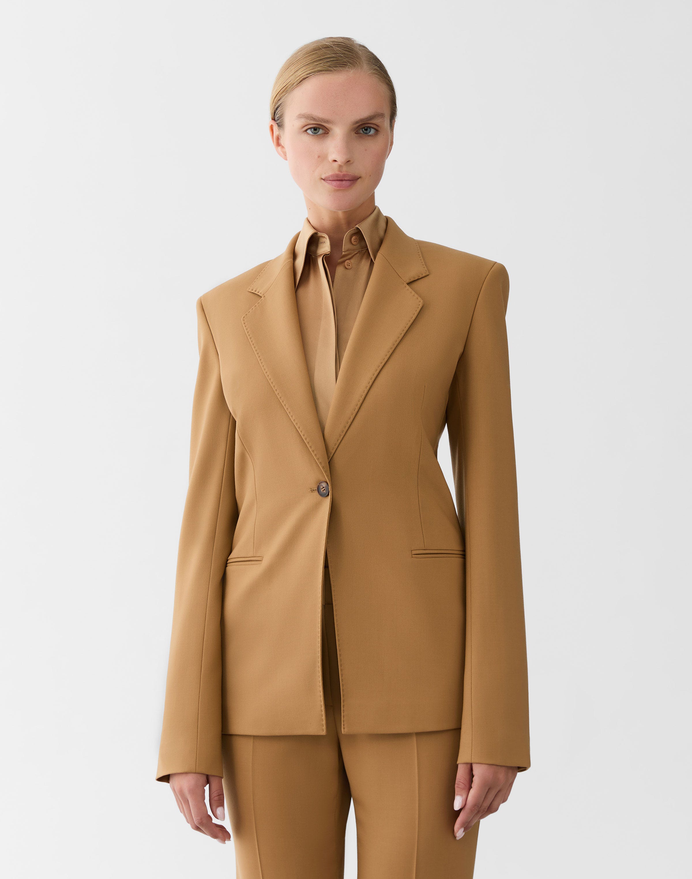 Responsible Stretch Wool Single Button Blazer
