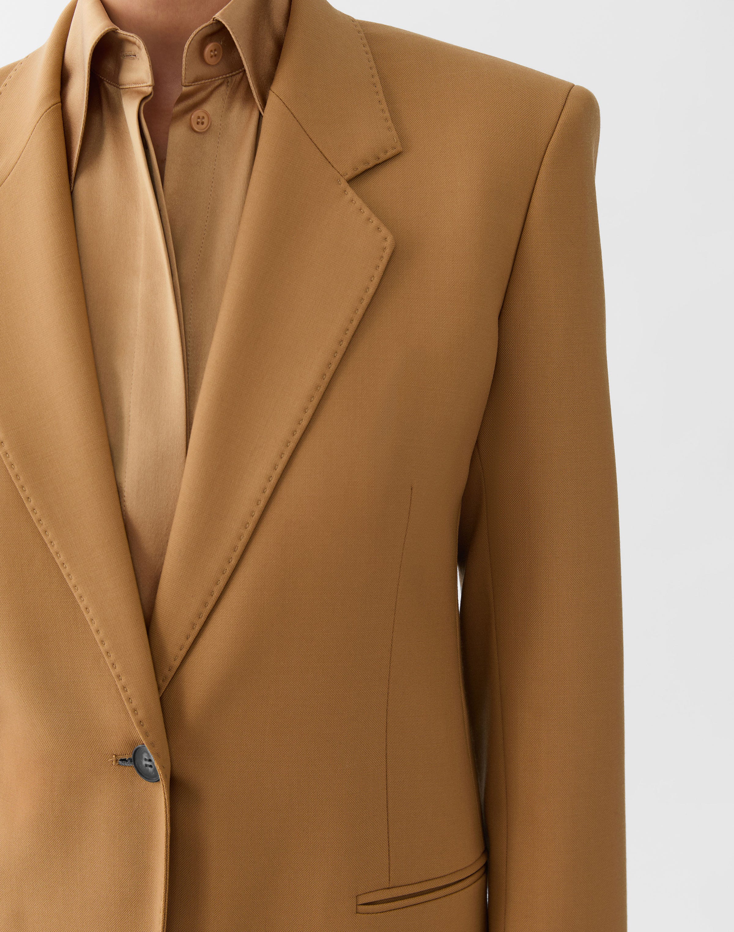 Responsible Stretch Wool Single Button Blazer