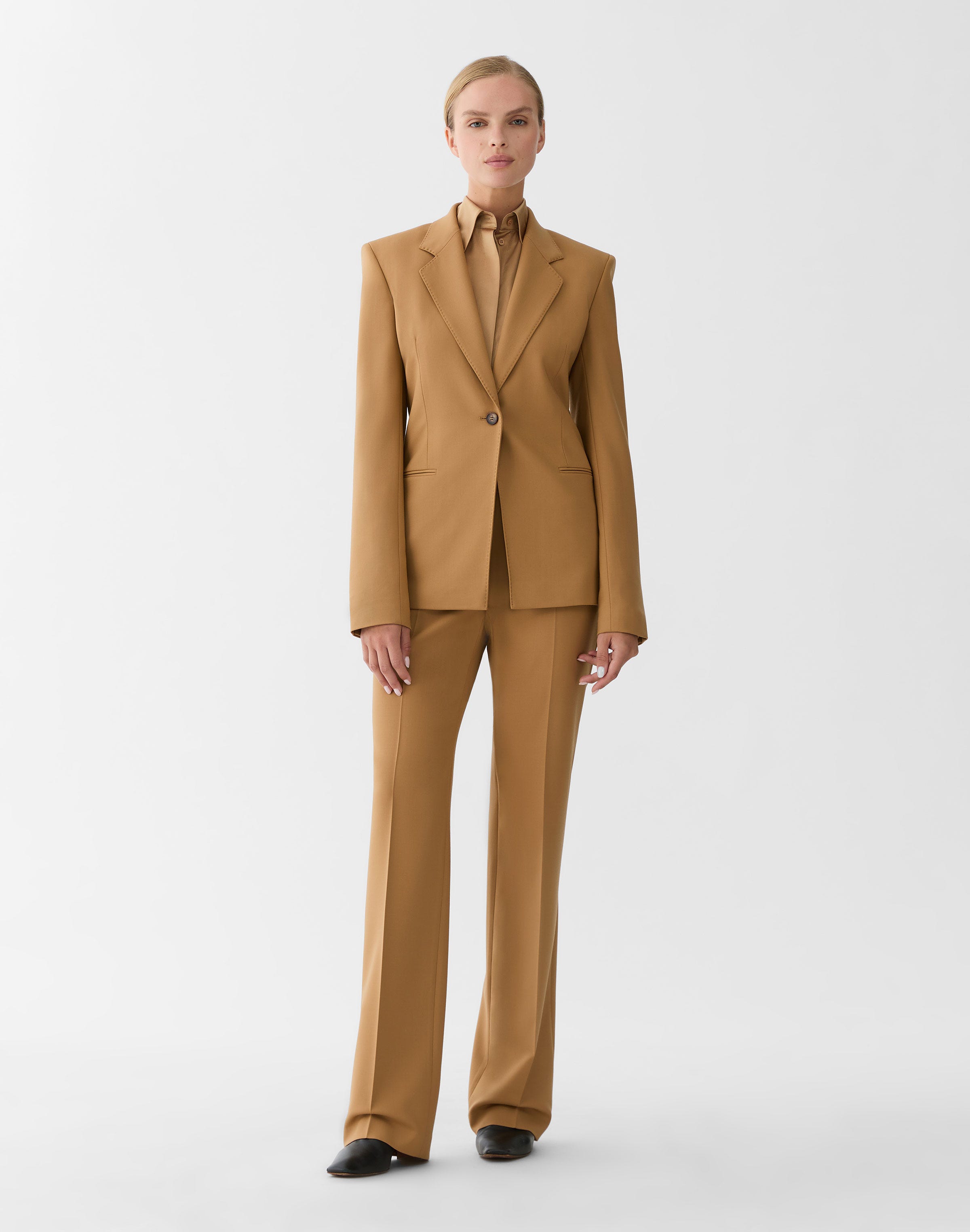Responsible Stretch Wool Single Button Blazer
