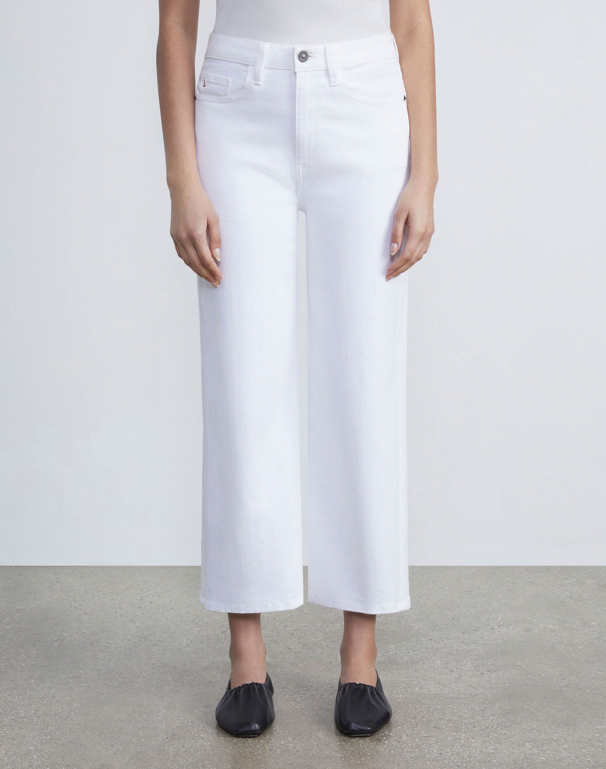 L148 Denim Wyckoff Wide-Leg Cropped Jean