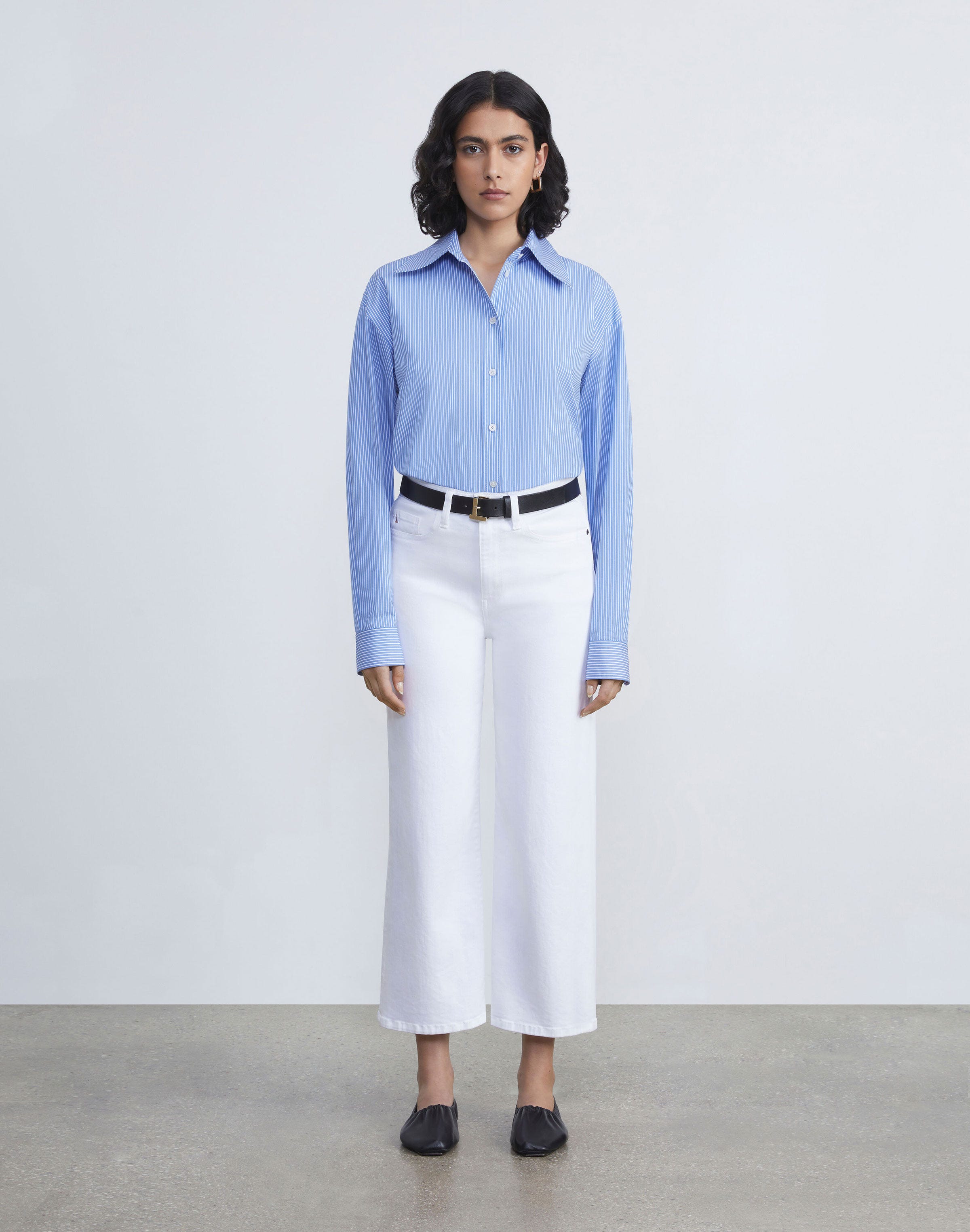 L148 Denim Wyckoff Wide-Leg Cropped Jean