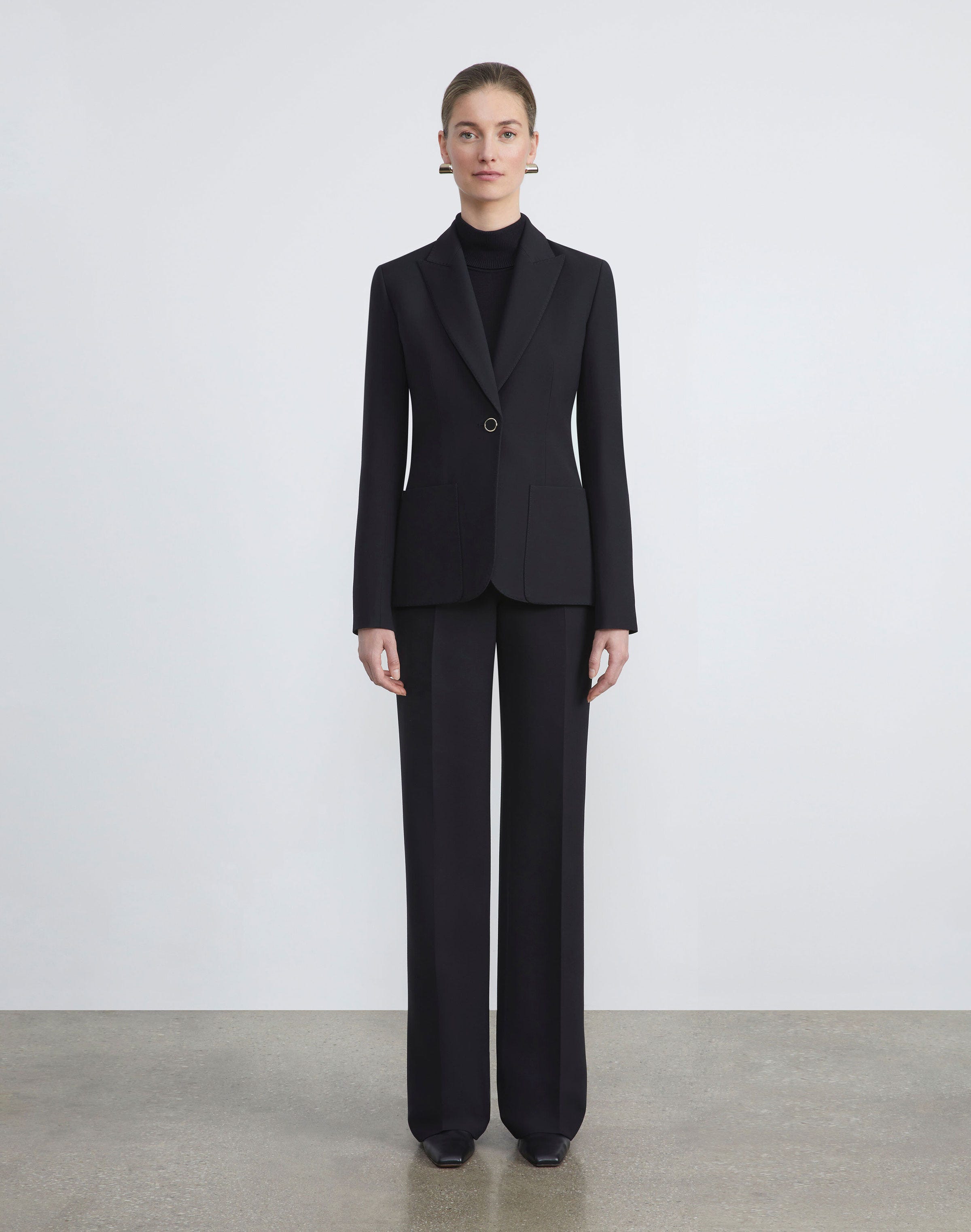 Wool-Silk Crepe Gates Pant