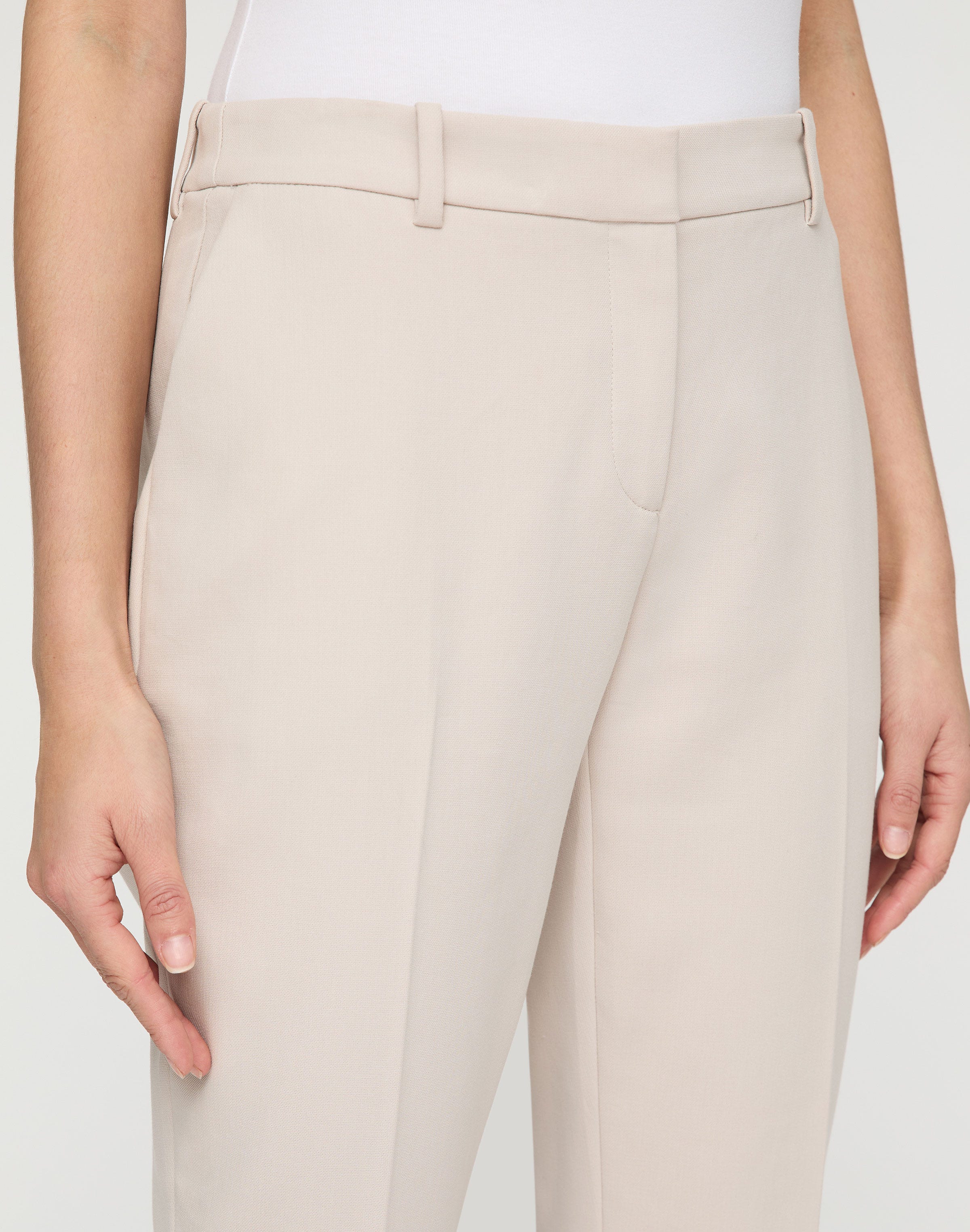 Petite Cotton Double Weave Twill Manhattan Cigarette Pant