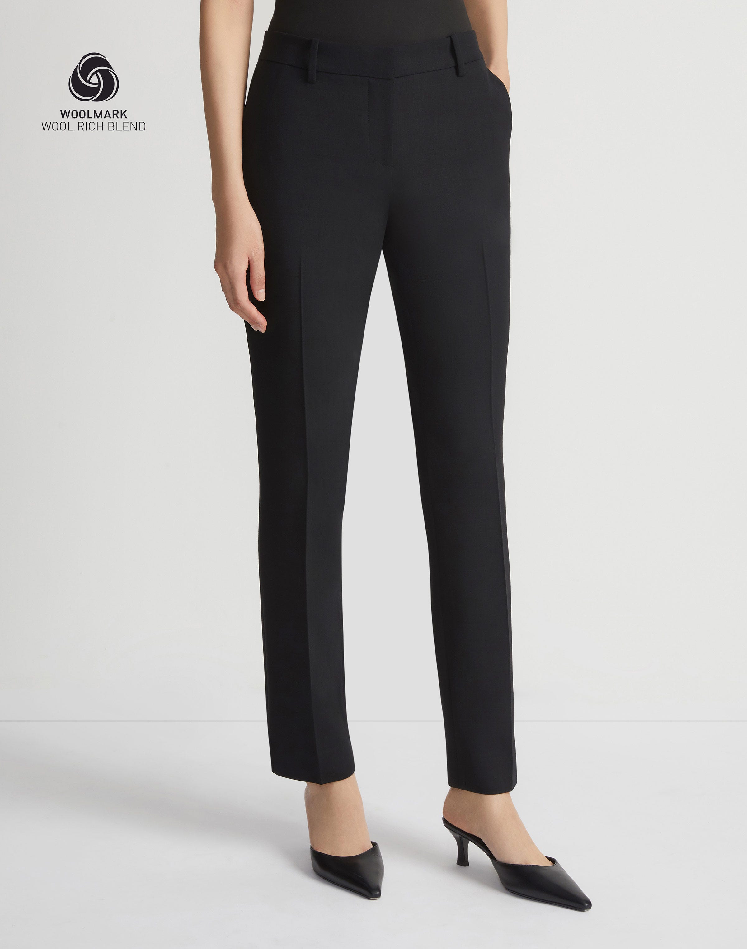 Petite Responsible Wool Double Face Manhattan Cigarette Pant