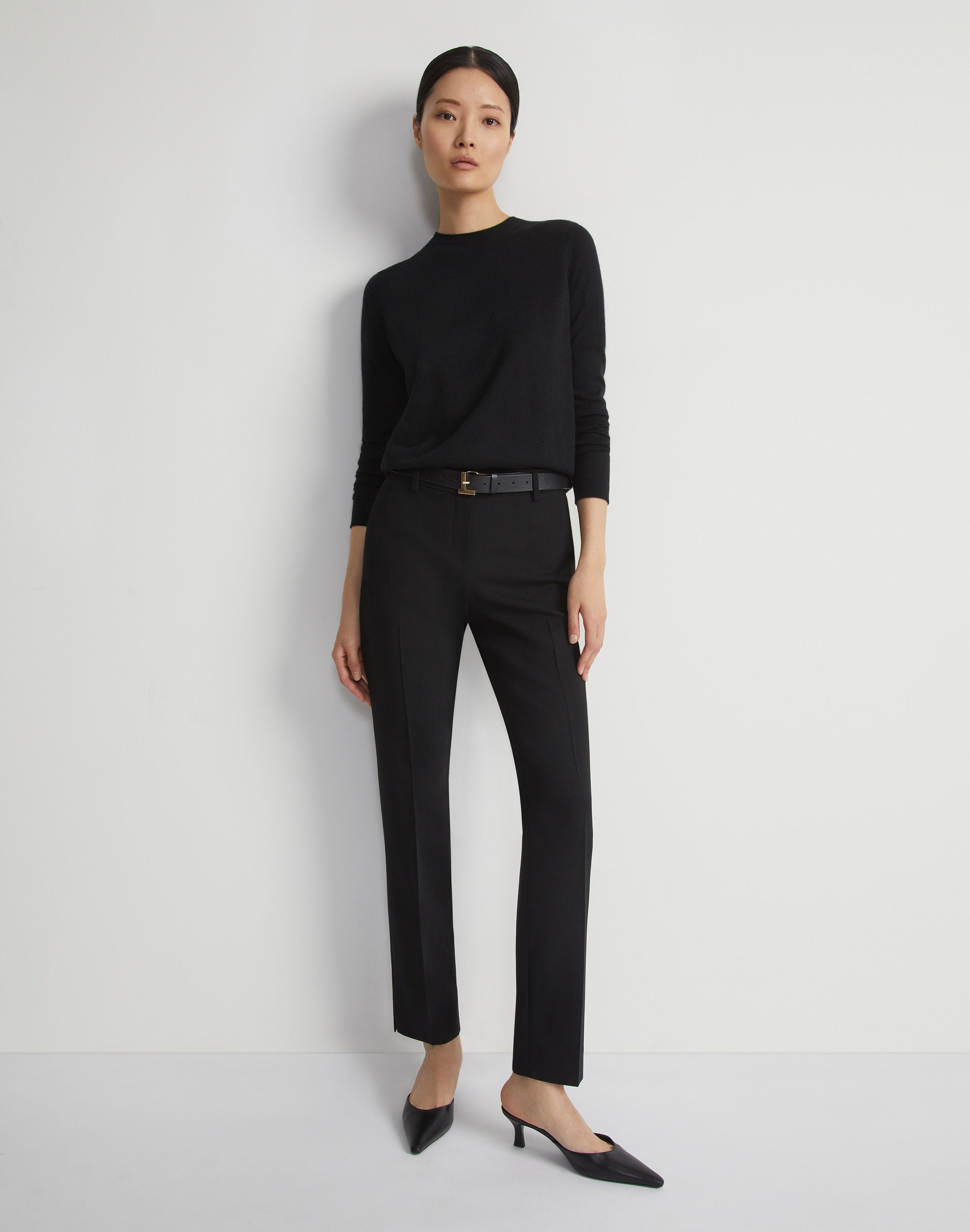 Petite Responsible Wool Double Face Manhattan Cigarette Pant