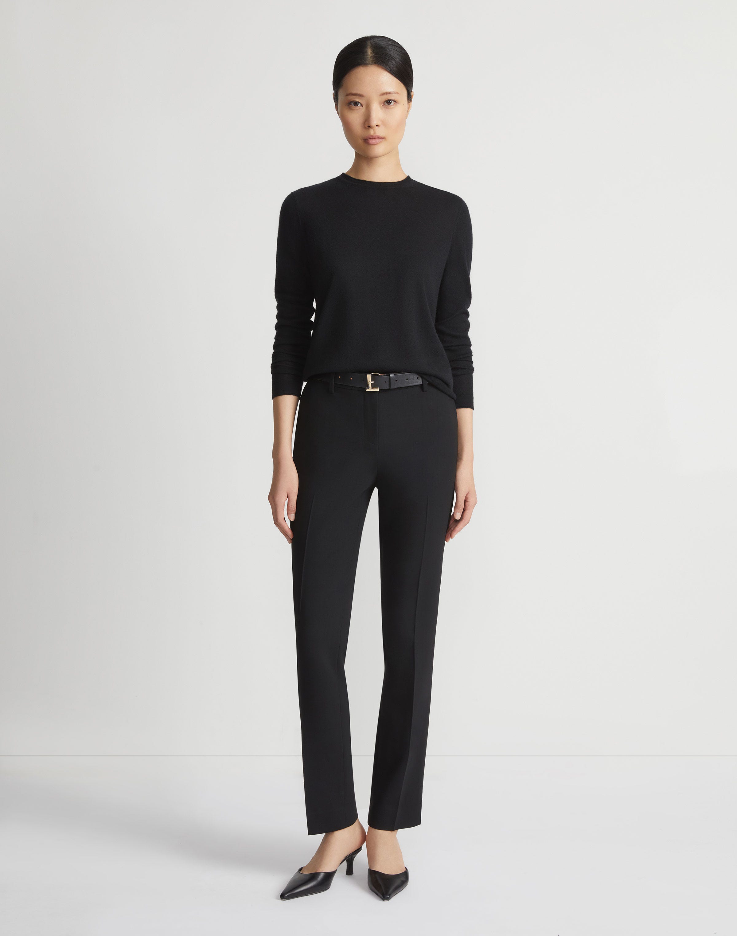 Petite Responsible Wool Double Face Manhattan Cigarette Pant