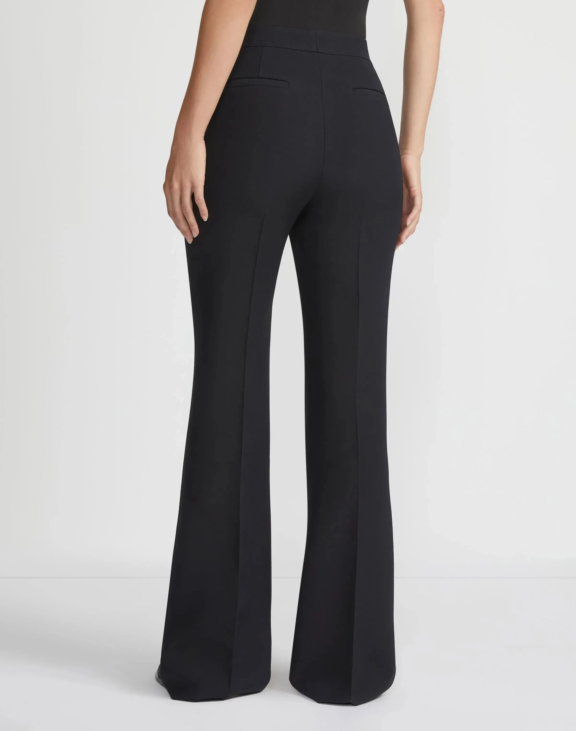 Plus-Size Wool-Silk Crepe Saint Marks Flared Pant