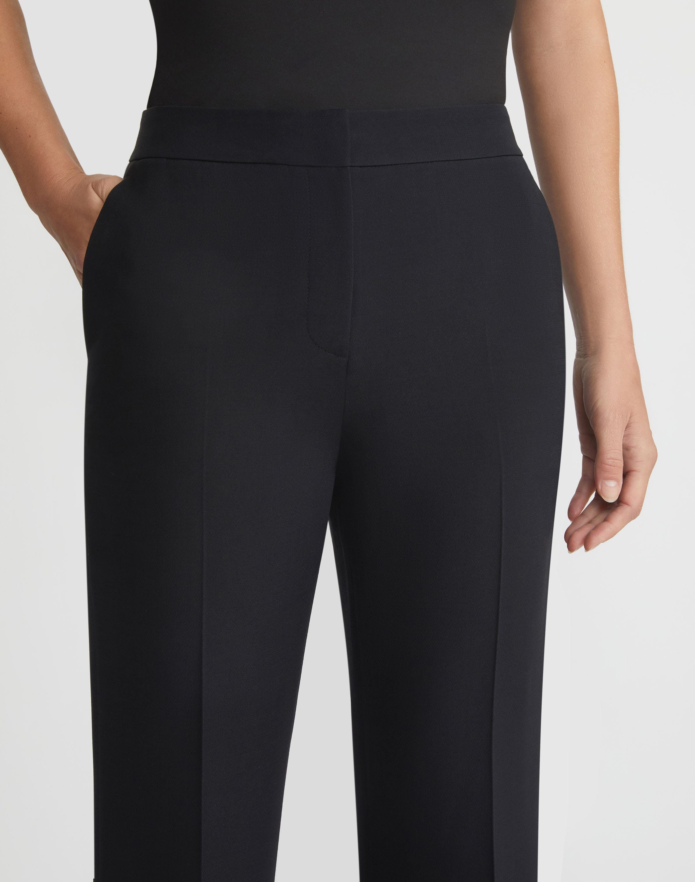 Wool-Silk Crepe Saint Marks Flared Pant