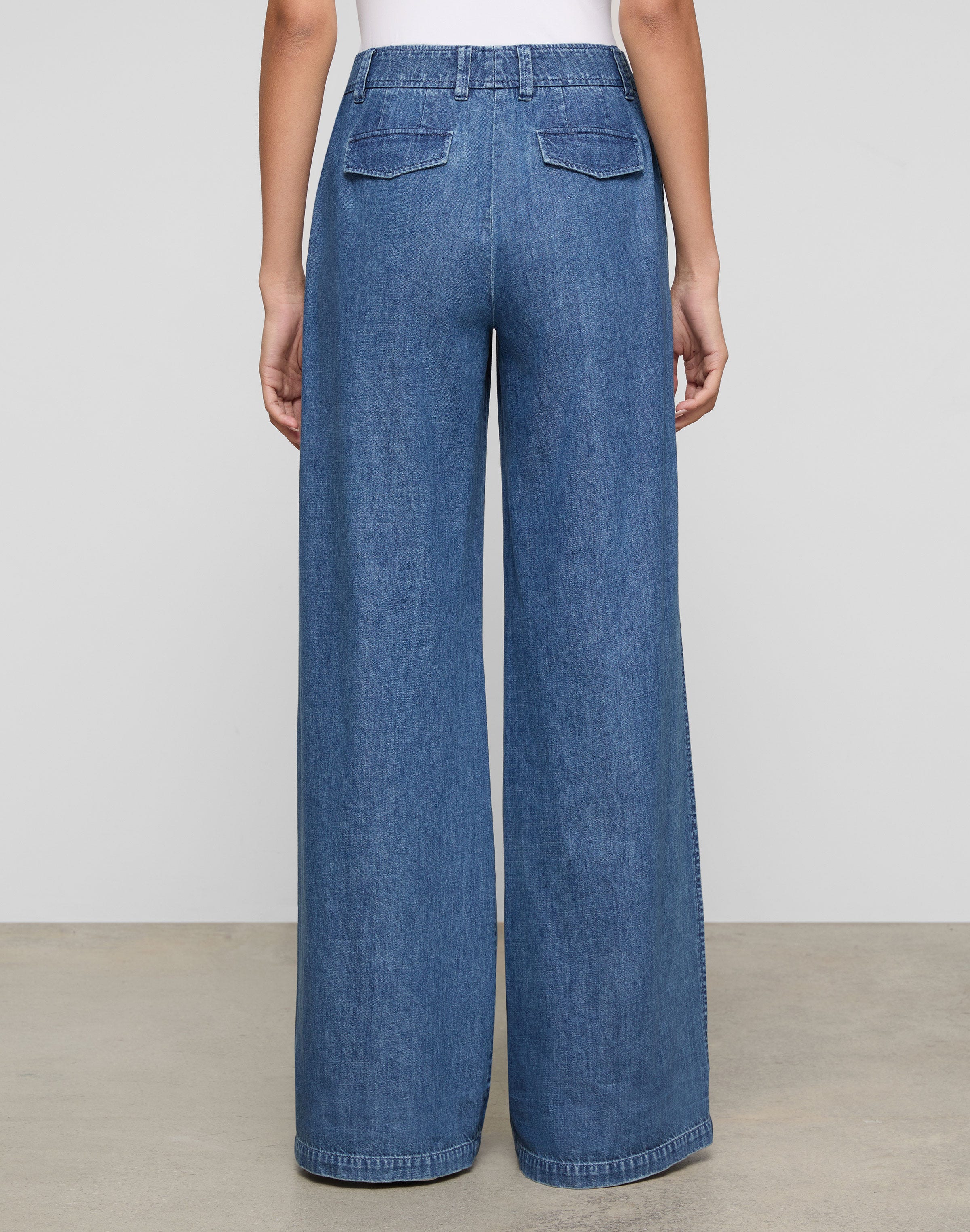 Chambray Charles Wide Leg Pant