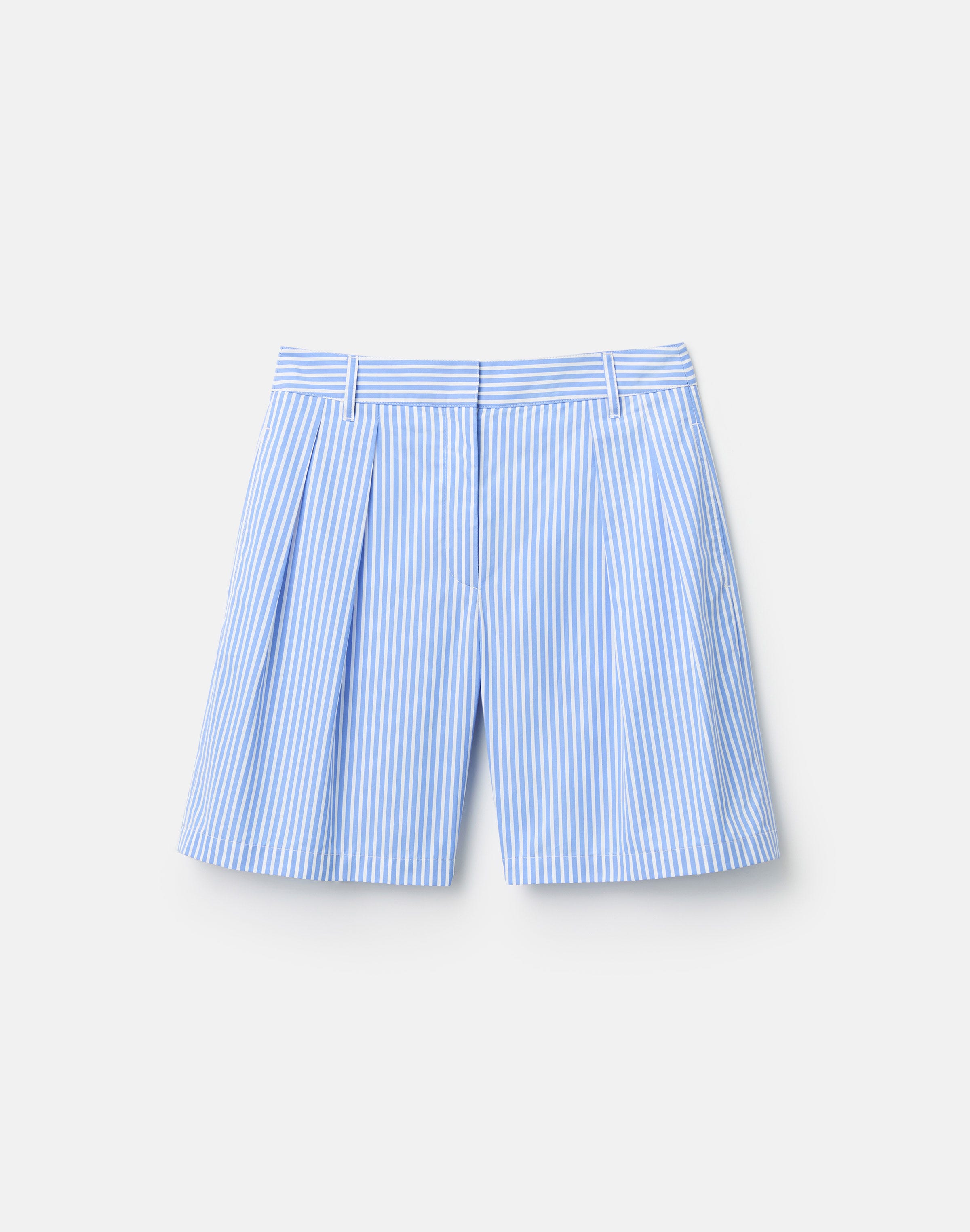Striped Cotton Park Wide Leg Short