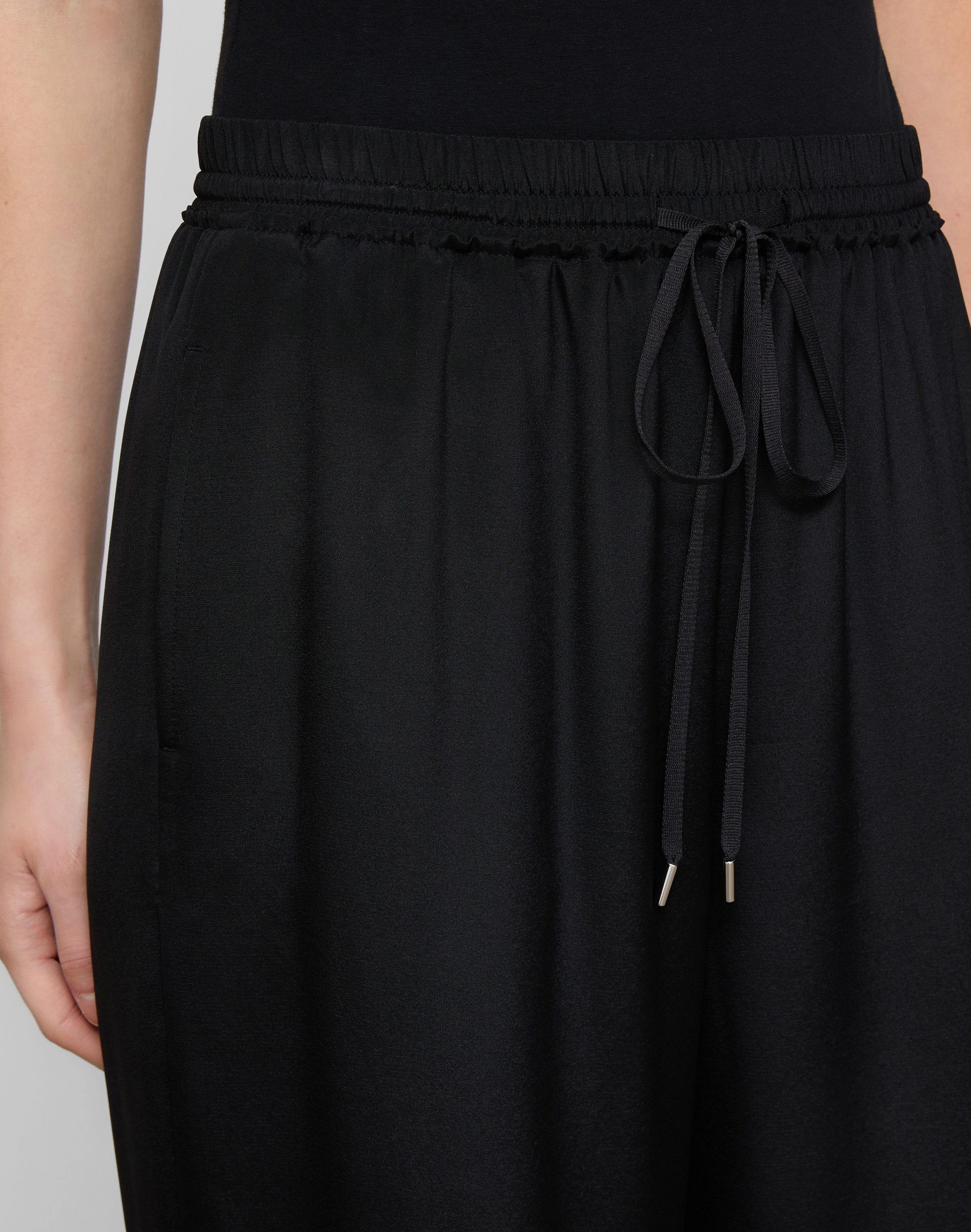 Plus-Size Organic Silk Stretch Georgette Penn Wide Leg Pant