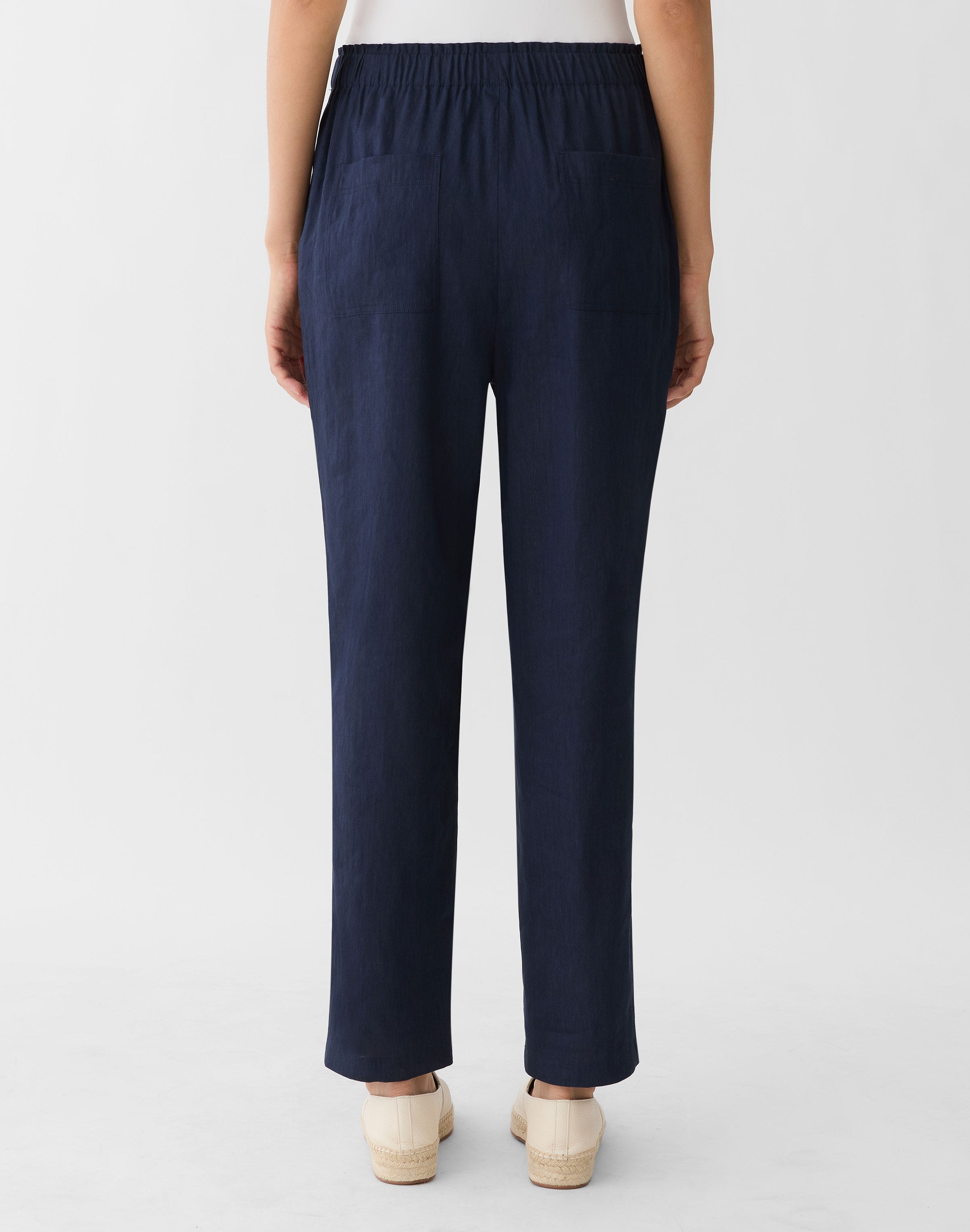 Linen-Viscose Jones Straight Ankle Pant