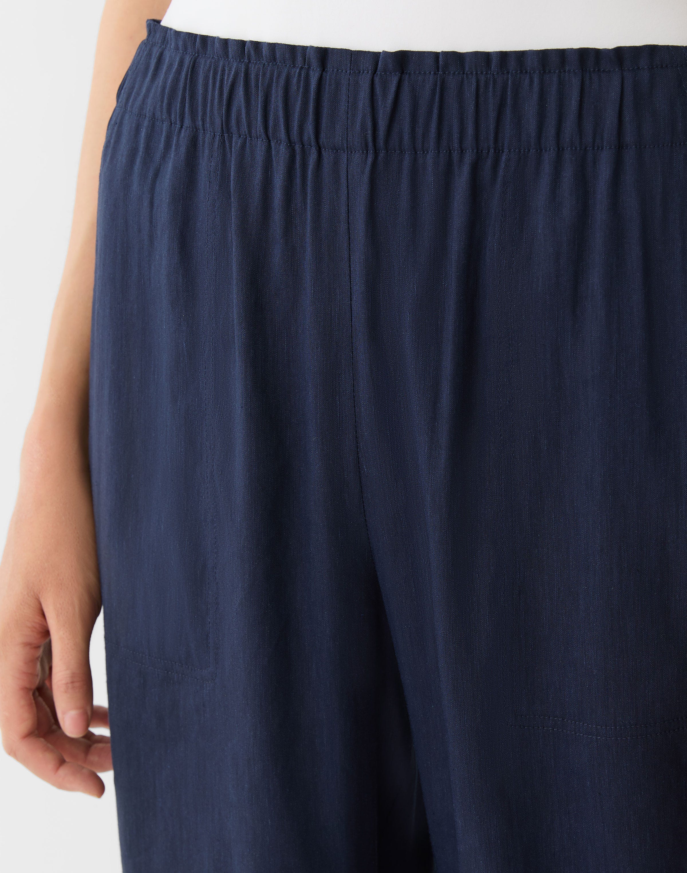 Linen-Viscose Jones Straight Ankle Pant