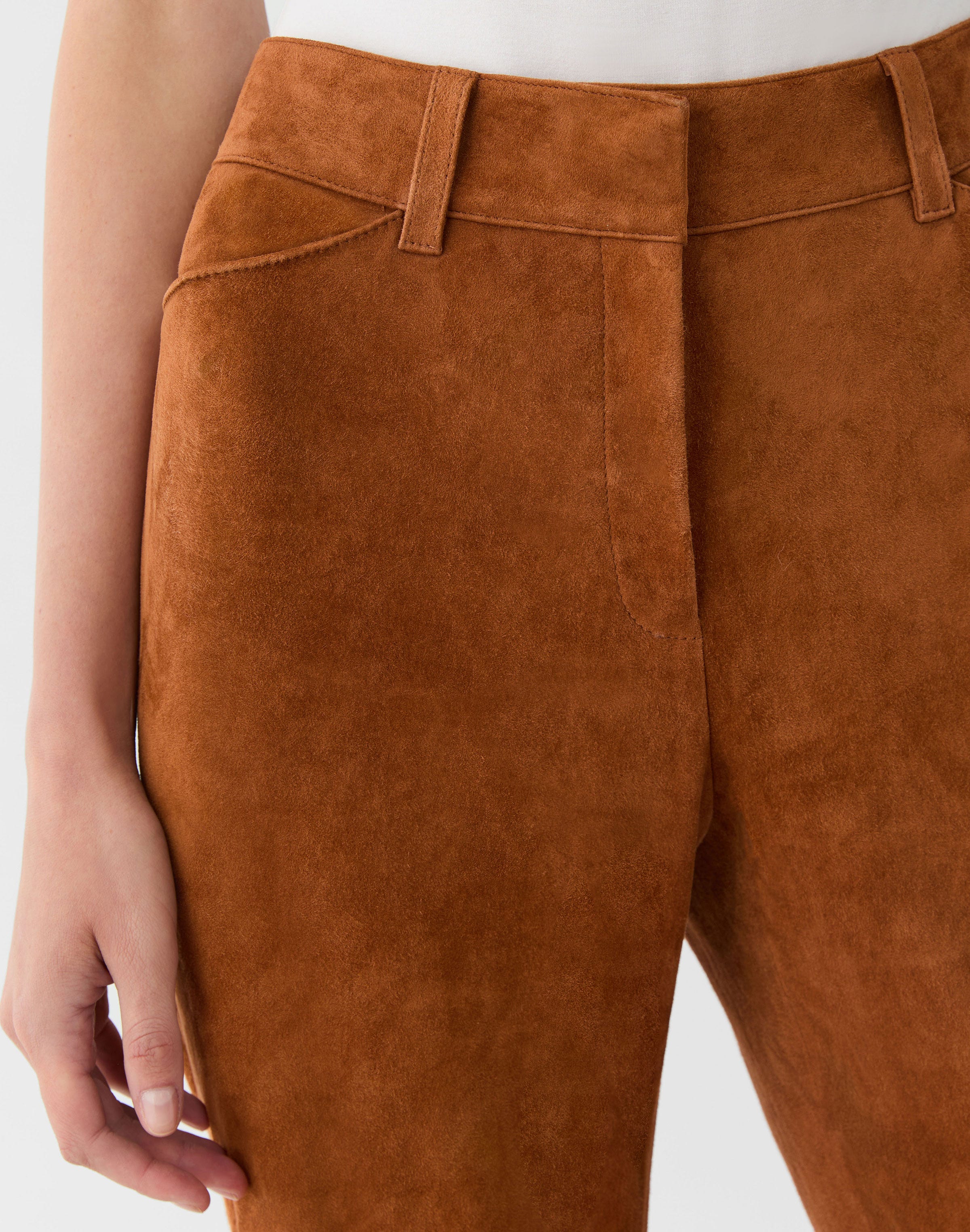 Stretch Suede Bond Straight Pant