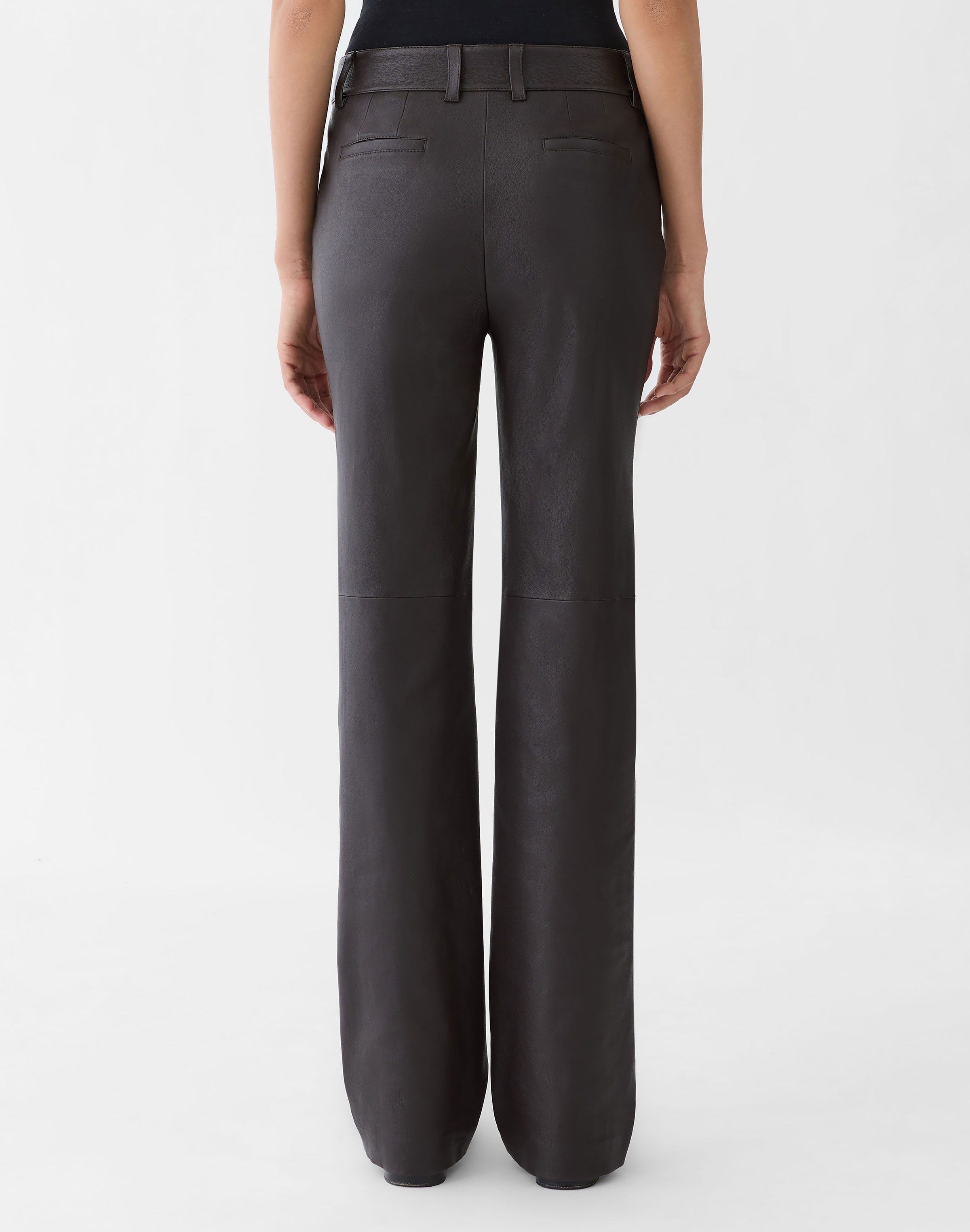 Stretch Nappa Leather Bond Straight Pant
