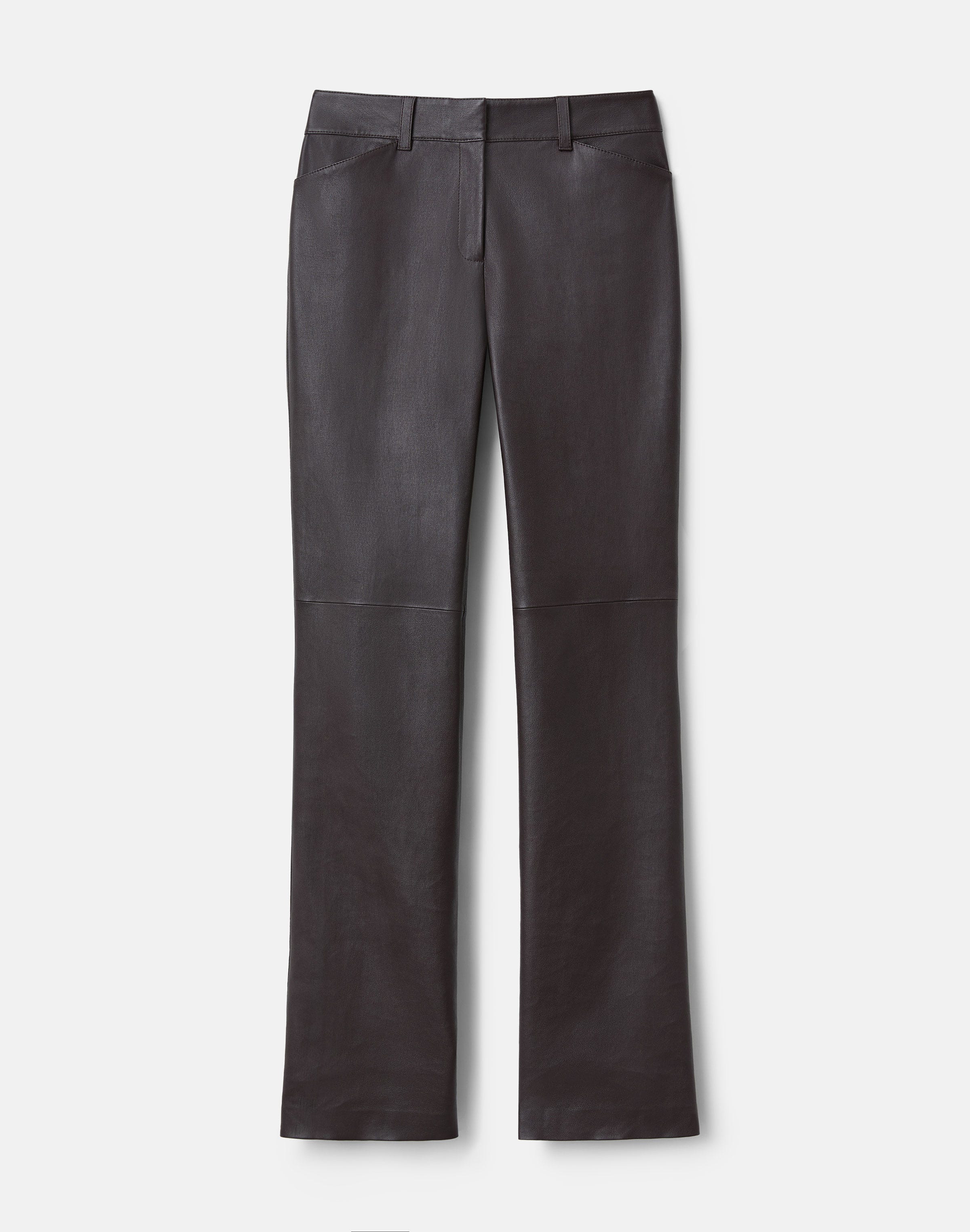 Stretch Nappa Leather Bond Straight Pant