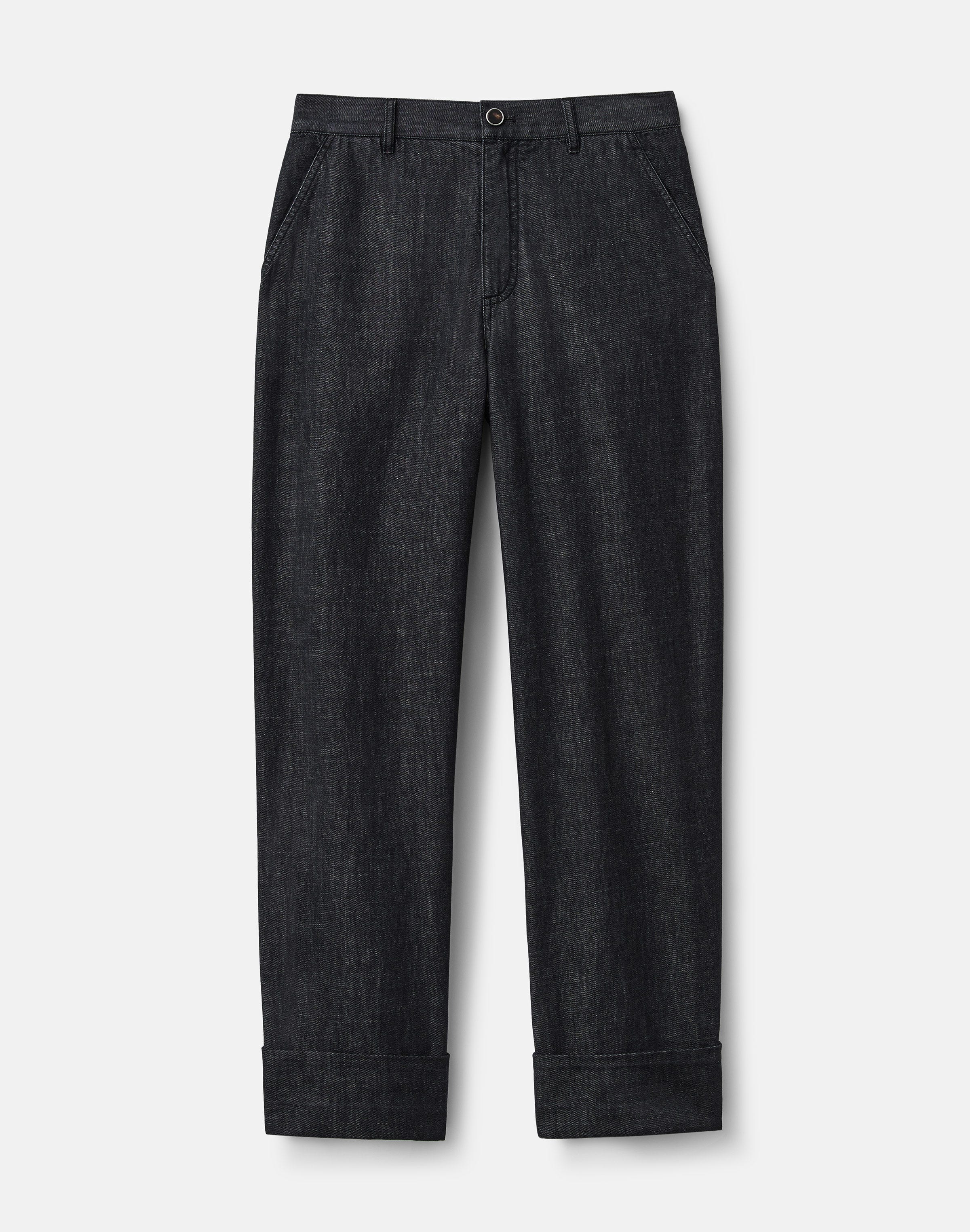 Chambray Highline Straight Ankle Pant
