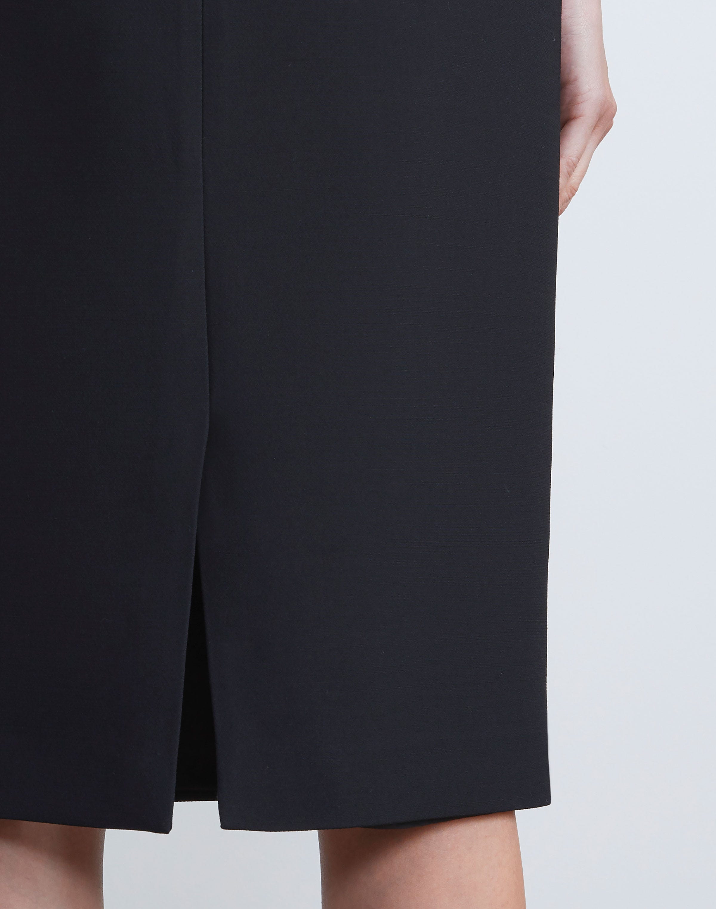 Wool-Silk Crepe Pencil Skirt