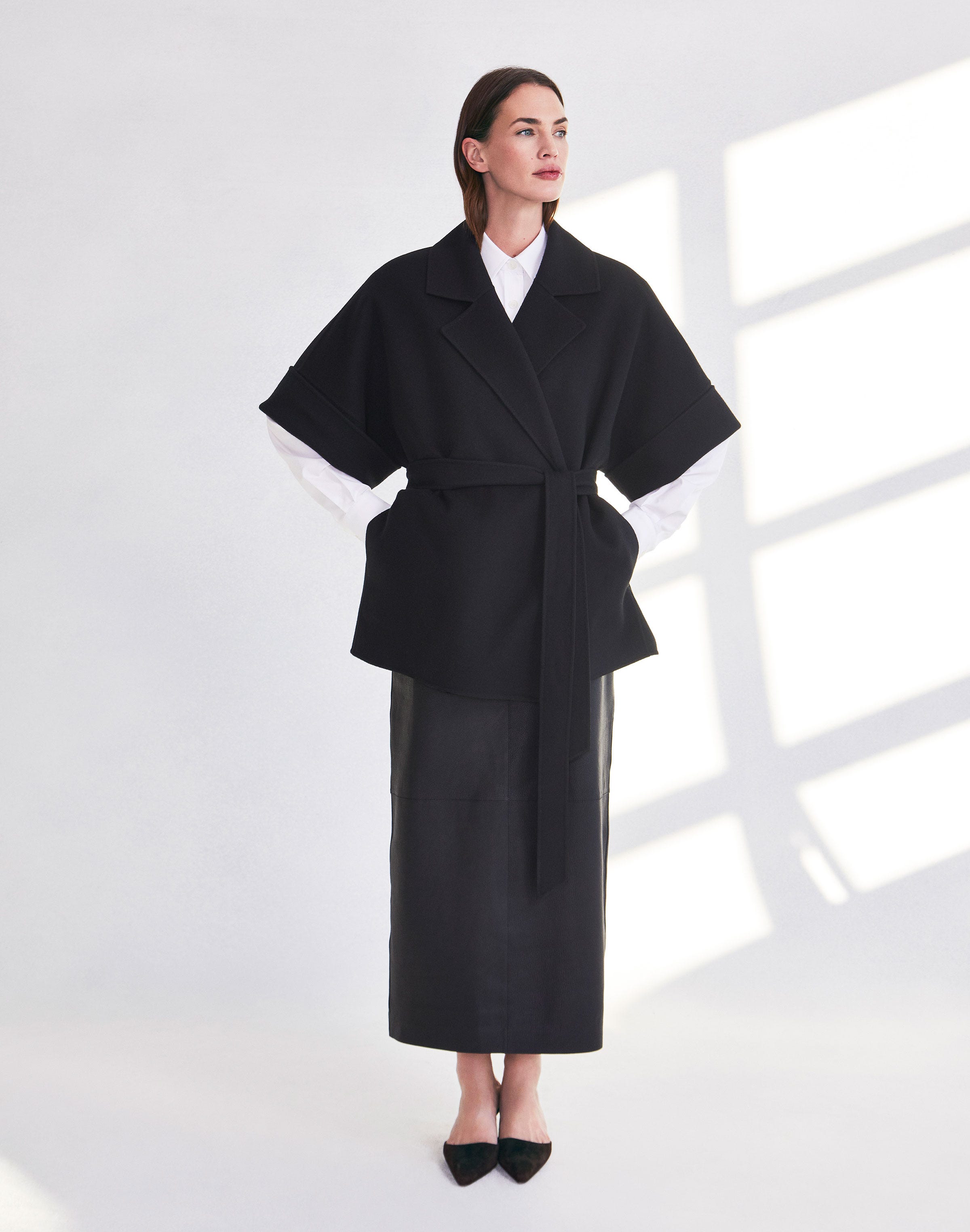 Full Grain Lambskin Leather Pencil Skirt