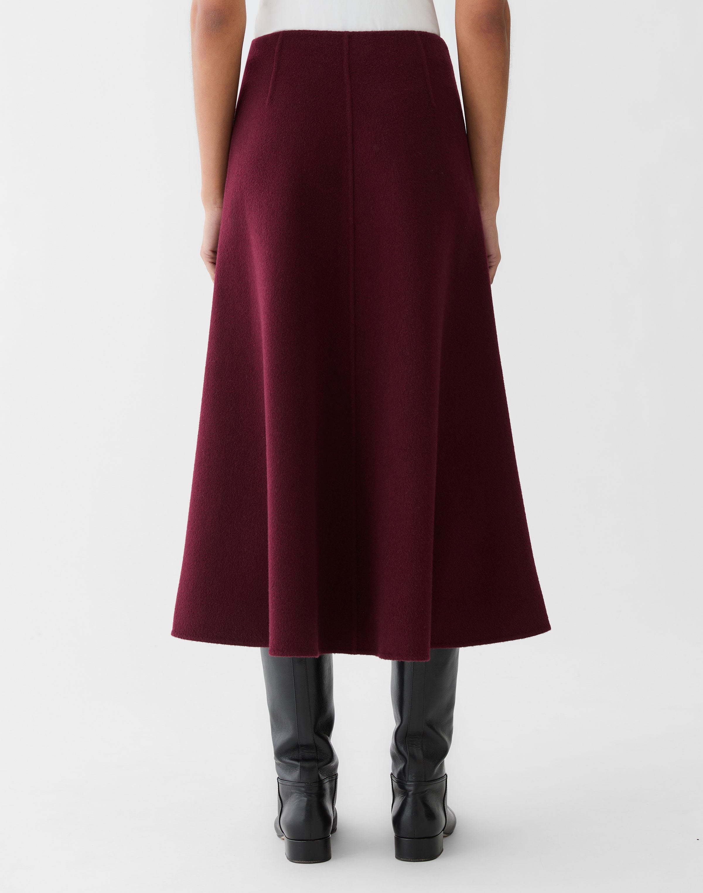 Wool-Cashmere Double Face Flared Skirt