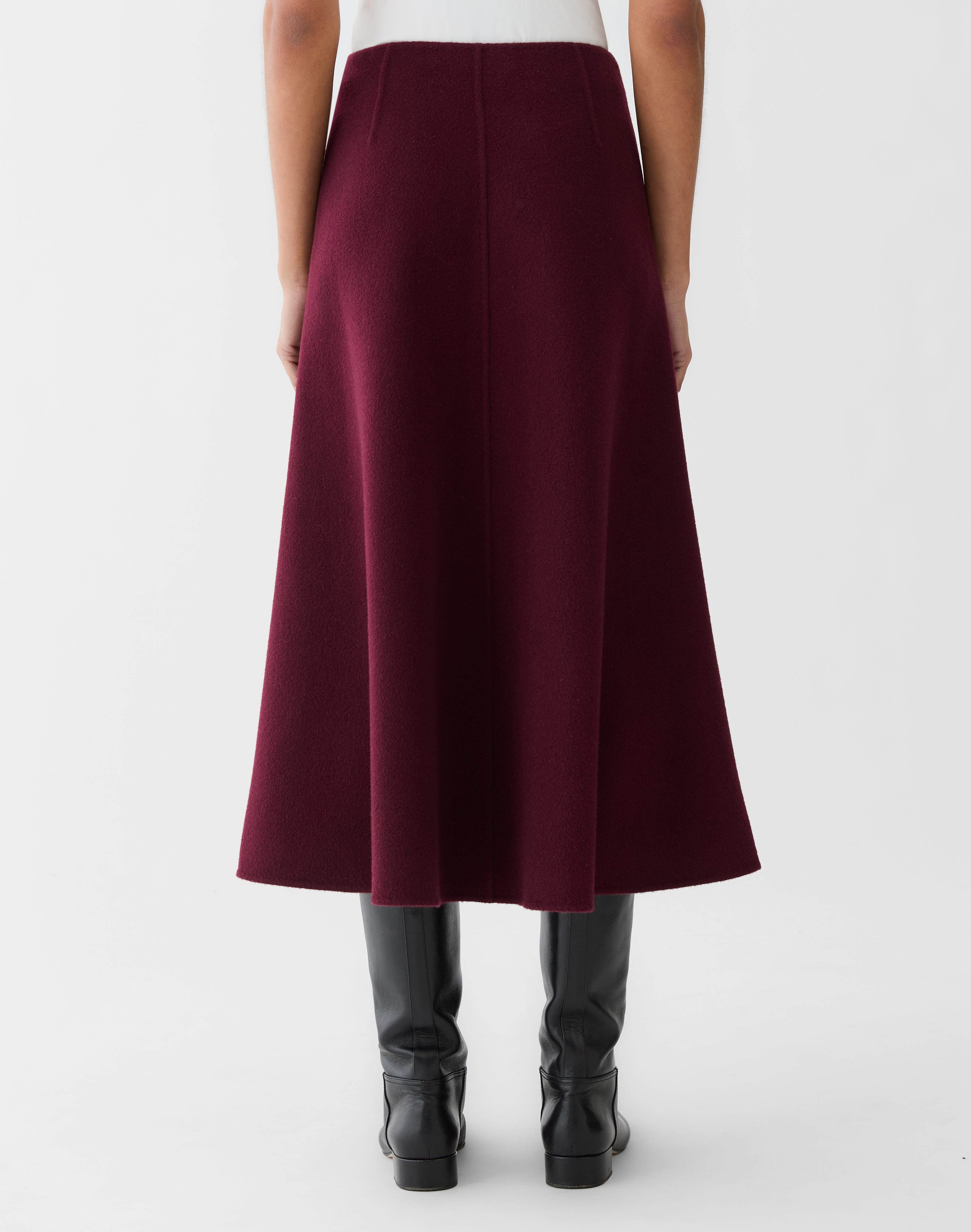 Wool-Cashmere Double Face Flared Skirt