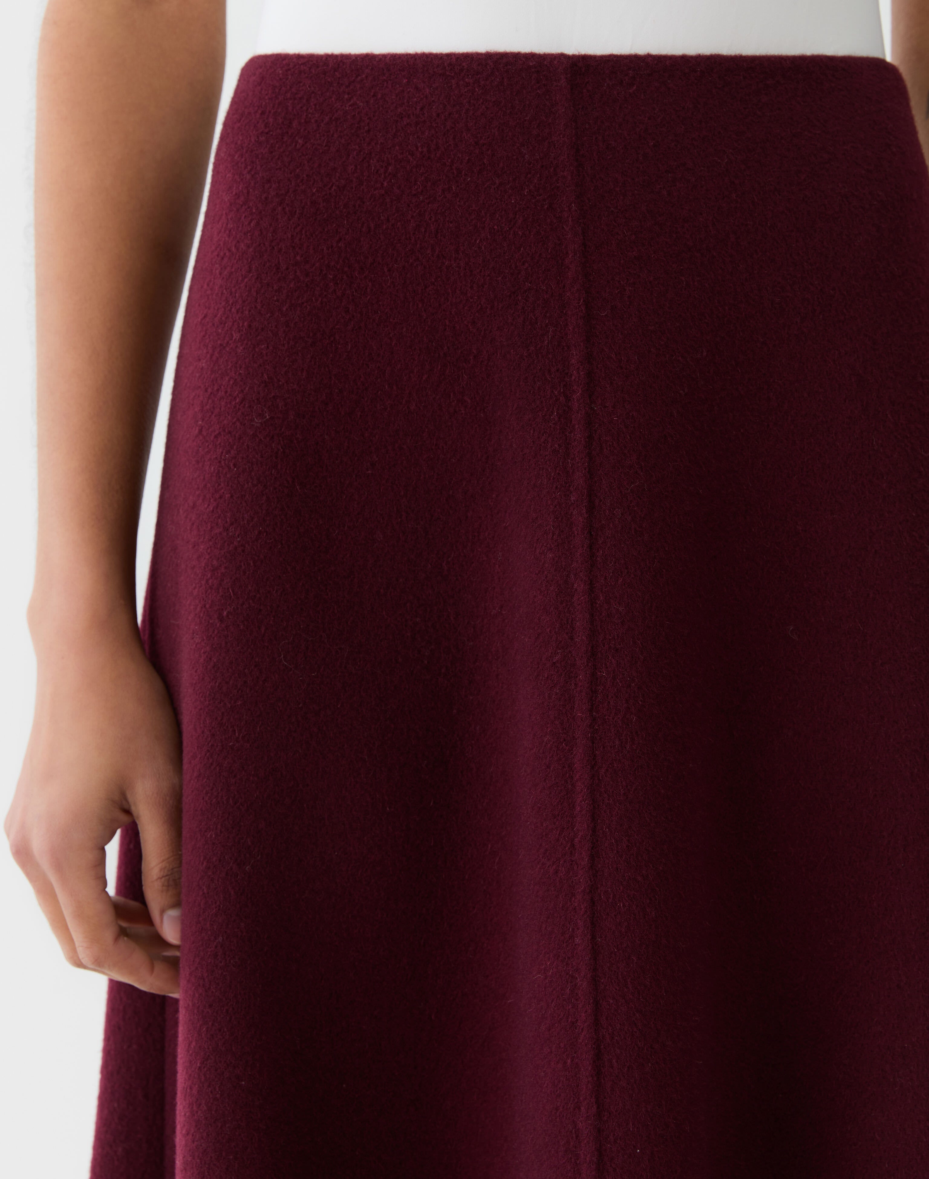Wool-Cashmere Double Face Flared Skirt