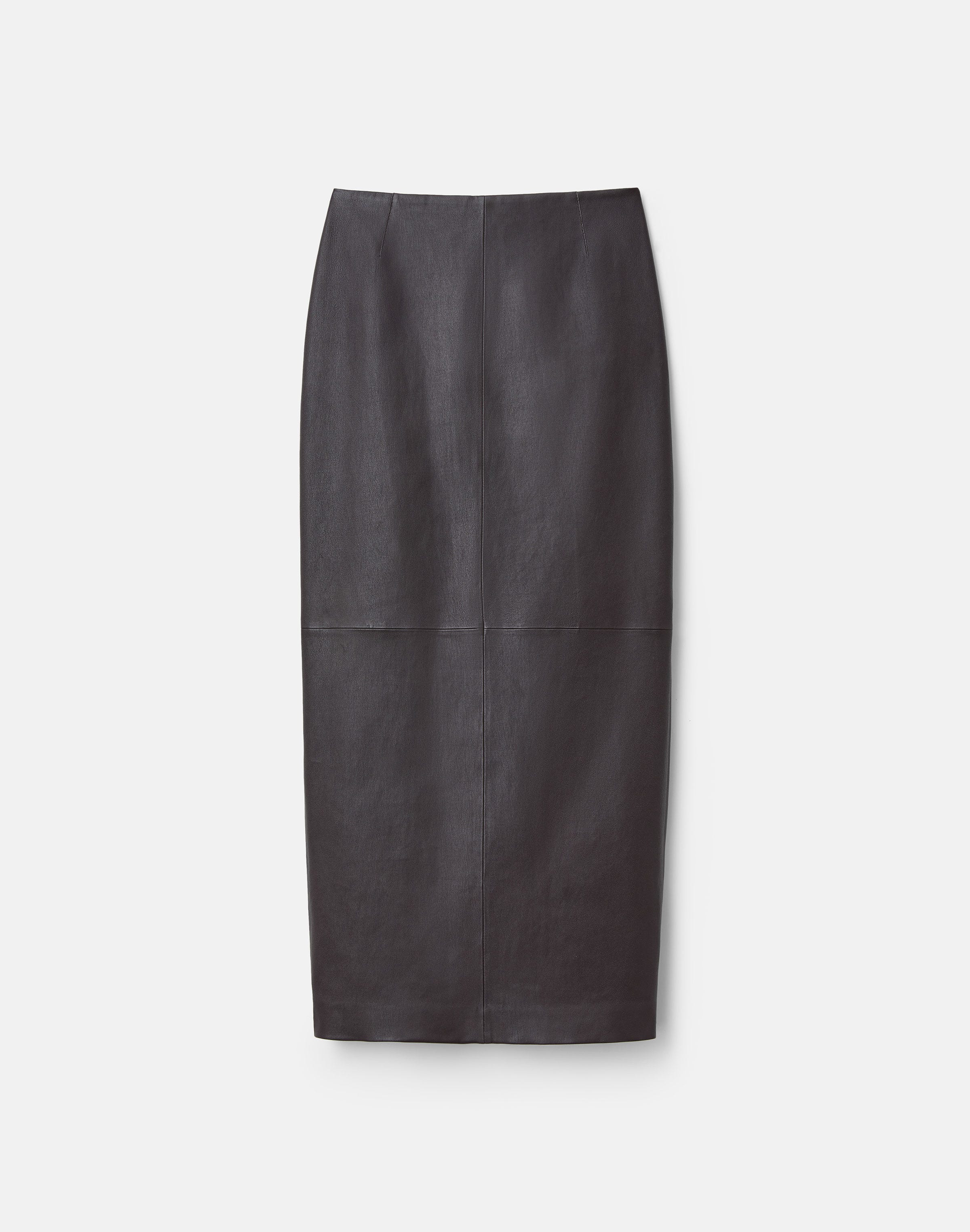 Stretch Nappa Leather Column Skirt