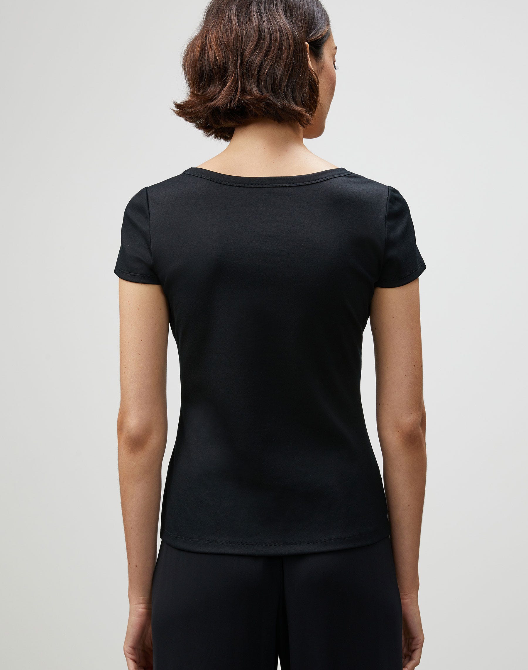 Plus-Size Cotton Rib Scoop Neck T-Shirt